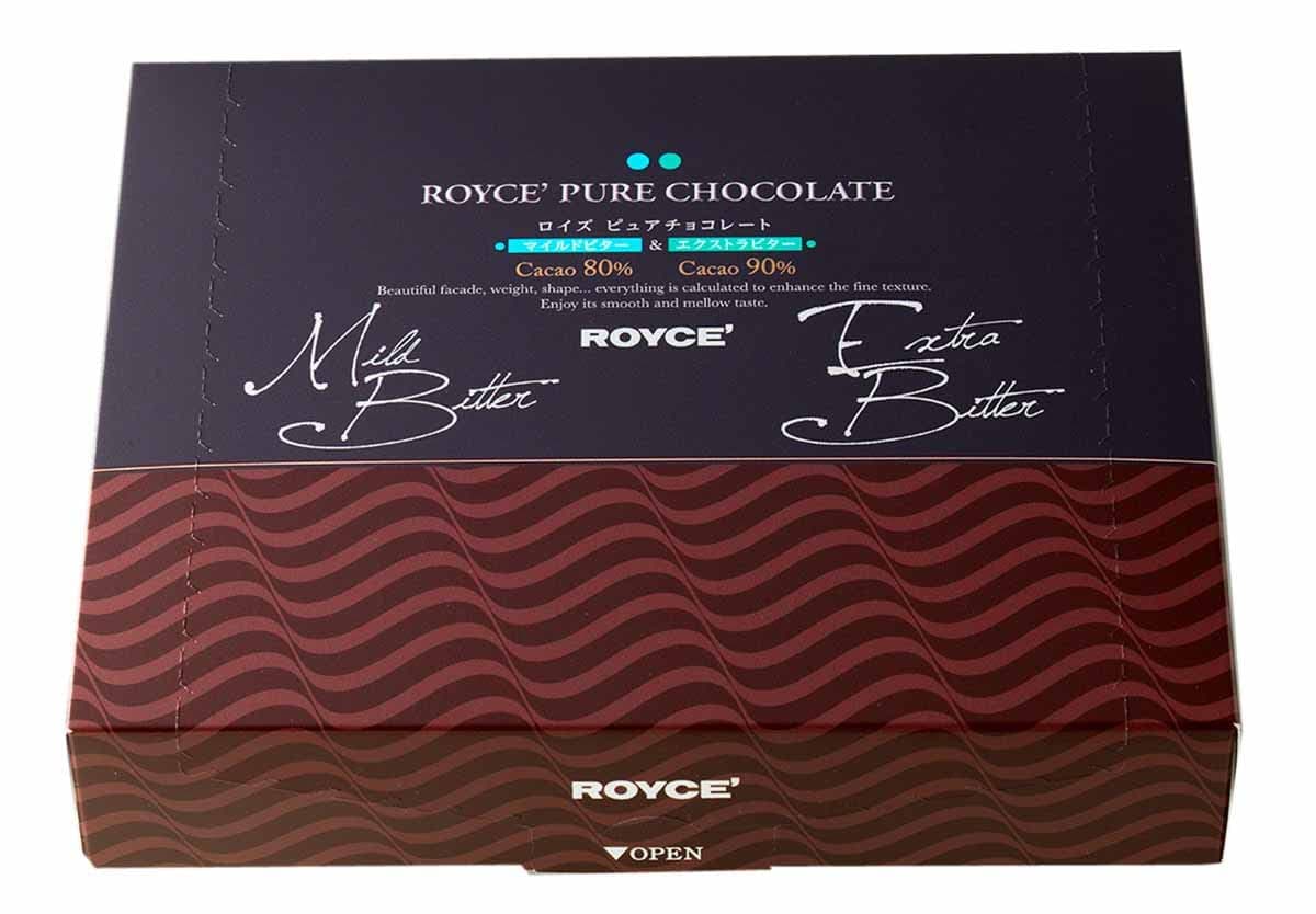 ROYCE' Pure Chocolate "Mild Bitter & Extra Bitter" - Assortment of Dark and Bitter Chocolates | Ideal for Baking and Desserts | Japanese Chocolate from Hokkaido (40 Pieces of Chocolate)