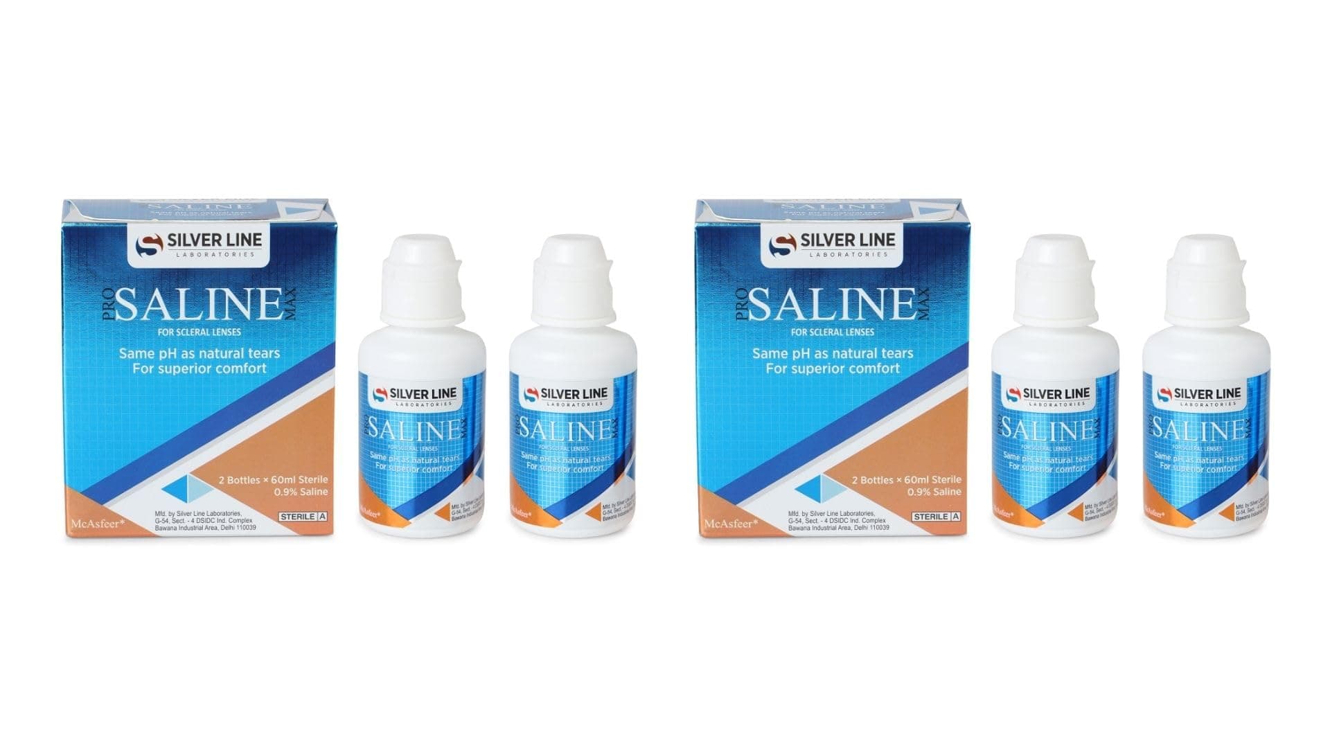 Pro Saline Max for Scleral Lenses, 80ml - 2 Bottles (Pack of 2)