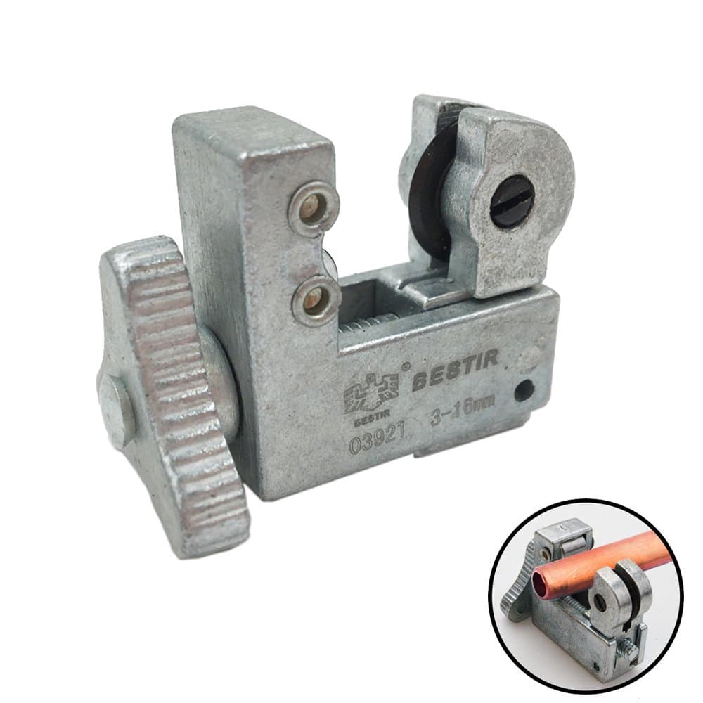 Mini Pipe and Tube Cutter, Hand Tool for Cutting Slice Copper Aluminum Pipe, 11/8" to 5/8" OD (3mm to 16mm)