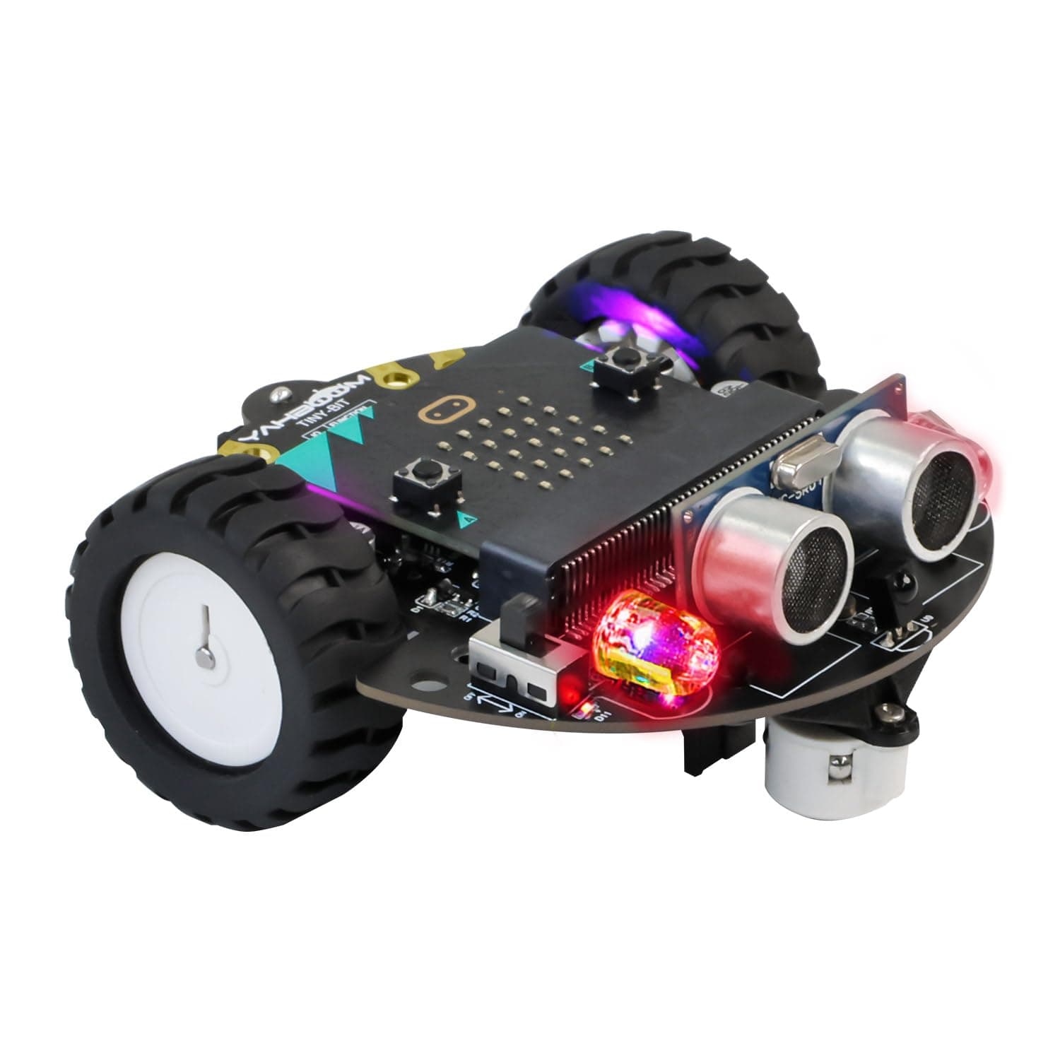 Yahboom Micro:bit DIY Coding Science Building Kit Smart Toys Car Robotic Kit Learning Educational STEM Projects for Kids Ages 8-12(Without Microbit)