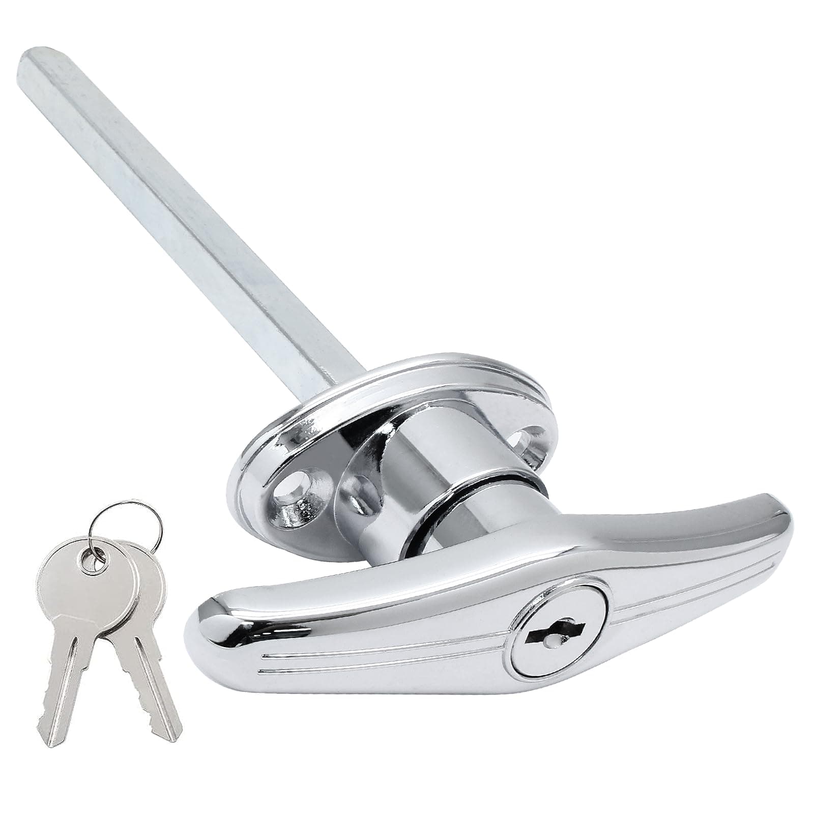 Truck Cap Locking T-Handles 1 Pack Camper Topper Replacement Lock, Silver Canopy Lock