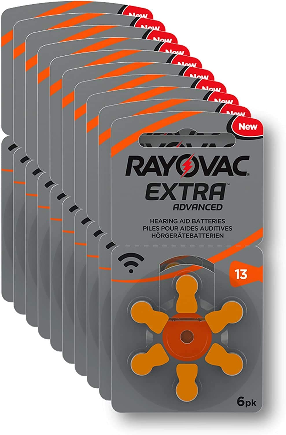 RAYOVAC EXTRA Hearing Aid Batteries Size 13 New Pack 60 Pcs