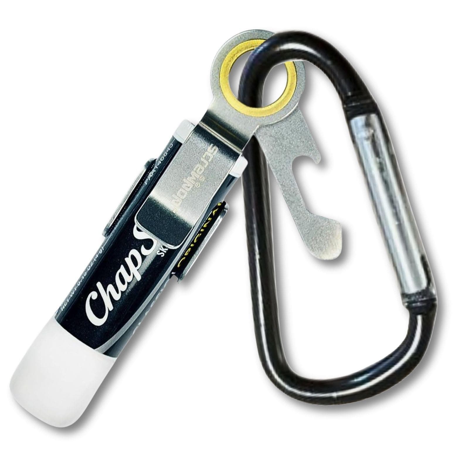 リップスティックホルダー リップホルダー【カラビナ付属】ステンレス製 栓抜き付き 紛失防止 リップ キーホルダー マルチツール