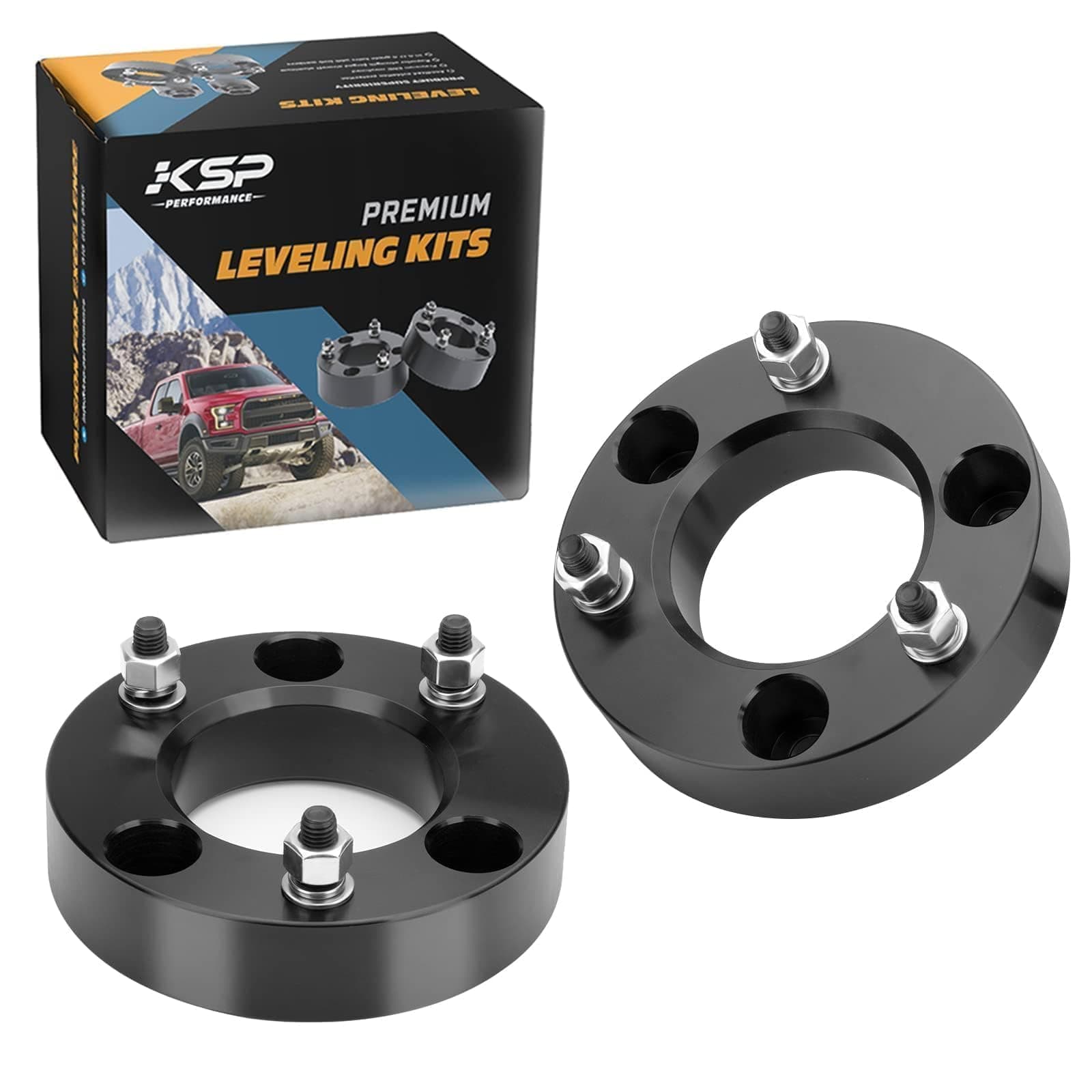 KSP 2in Level Kits for F150 2004-2026,2" Front Leveling Lift Kits Compatible with Expedition 03-18,Mark LT 2005-2008, Aluminum Forged Strut Spacers Raise the Truck 2inch(Package of 2pcs)