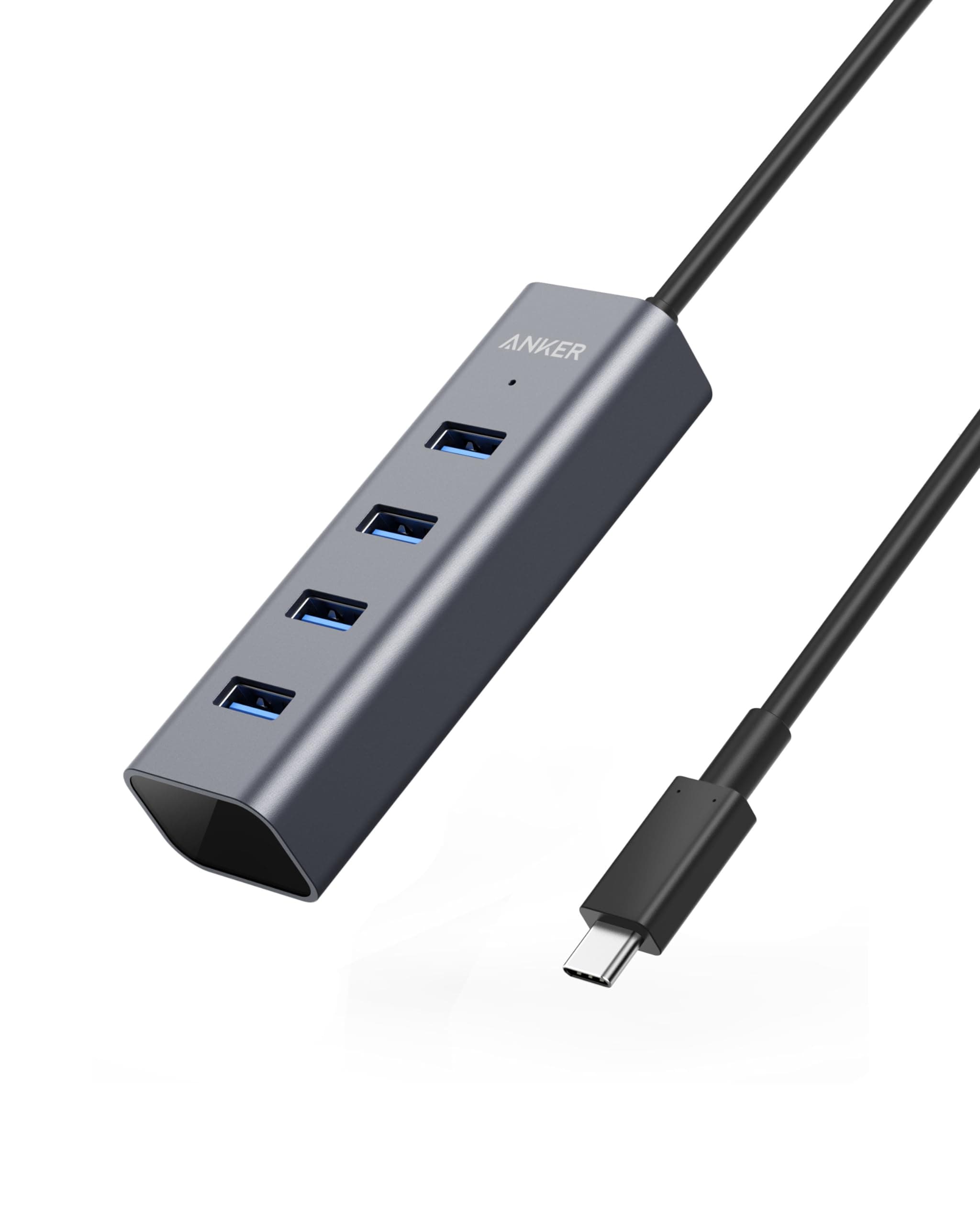 Anker USB C Hub, Aluminum USB C Adapter with 4 USB 3.0 Ports, for MacBook Pro 2018/2017, ChromeBook, XPS, Galaxy S9/S8, and More