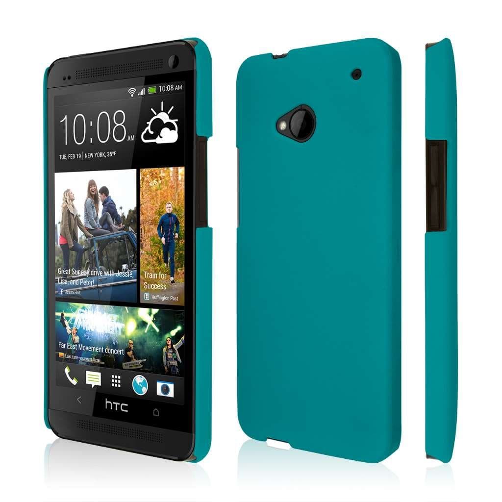 KLIX Slim-Fit Hard Case for HTC One M7 - Retail Packaging - Soft Touch Teal
