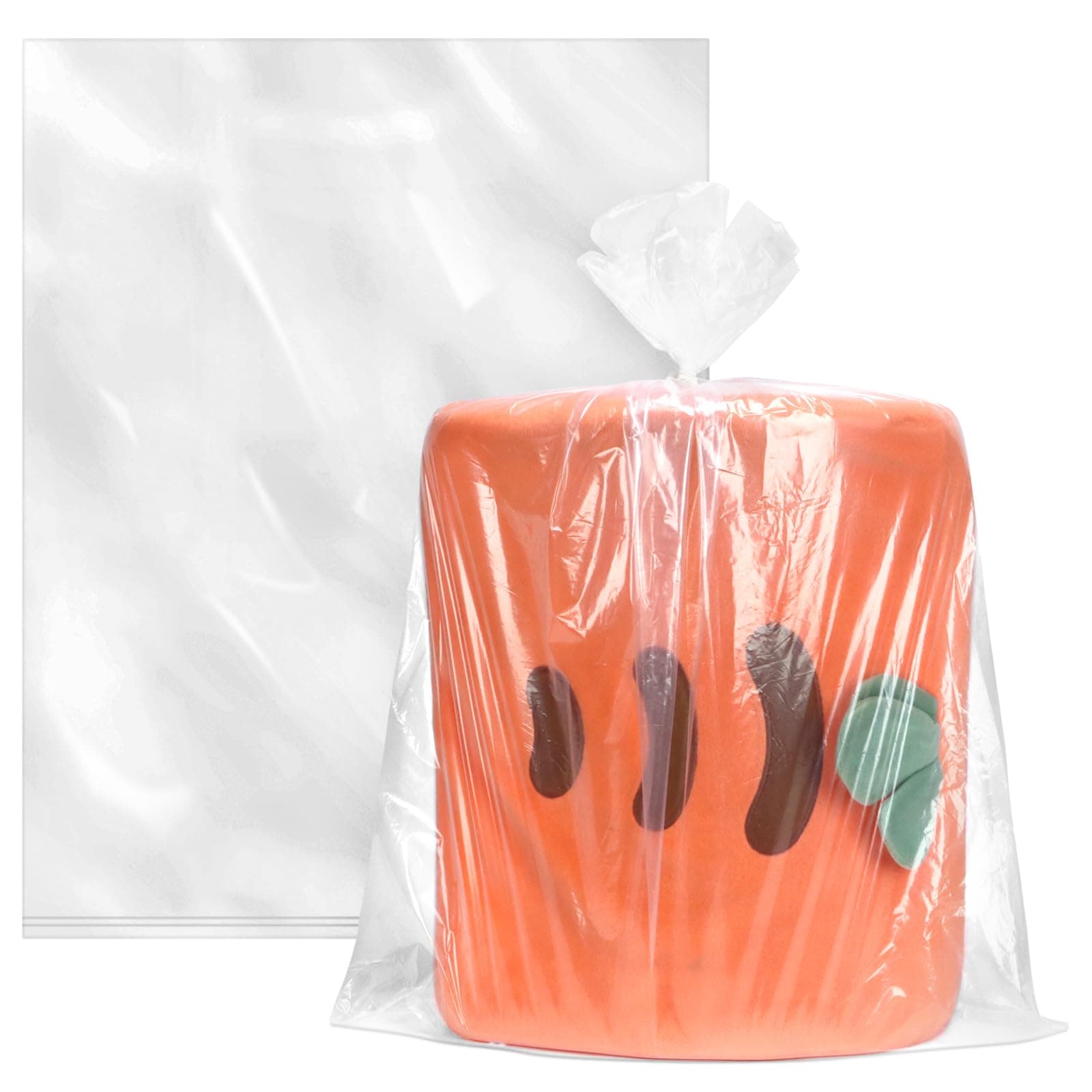 WFPLUS100 Pack 18 x 24 inch 1 Mil Clear Plastic Flat Poly Bags, Clothing Merchandise Bags, for Food, Bread, Dough, Clothes Packaging, Storage, Gift Bag