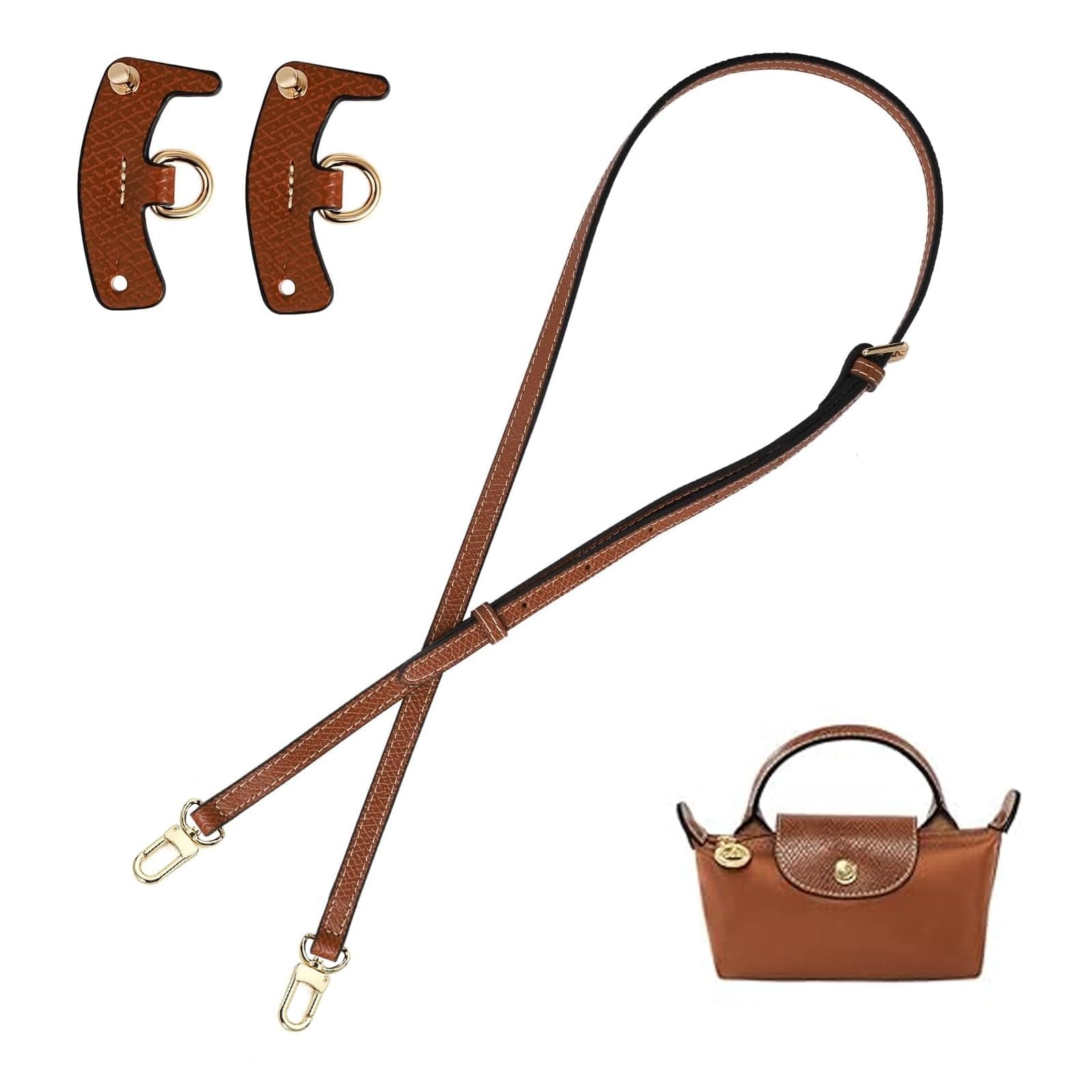 – Hap Tim Leather Purse Straps, Adjustable Replacement Crossbody Shoulder for Handbag, Mini Bag, Cross Body Purse (Brown)