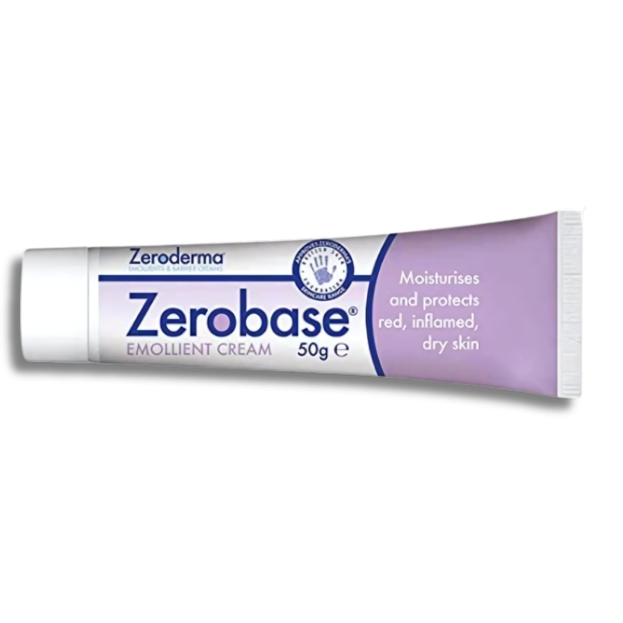 Zerobase Emollient Cream 2-in-1 Moisturiser & Soap Substitute, for Dry & Eczema-Prone Skin, Restores Skin Barrier, 21 percent w/w Paraffins, 50g