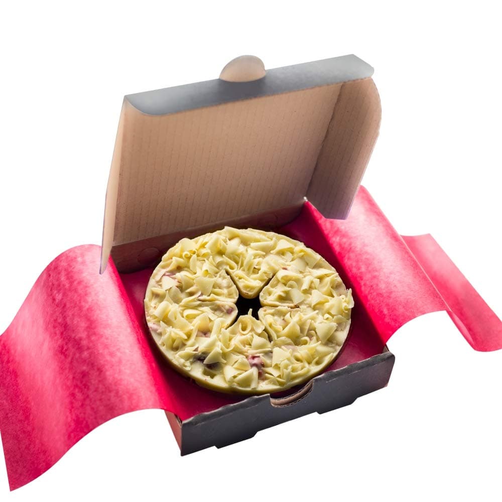 Gourmet Chocolate Mini Pizza Belgian White Chocolate Raspberrymac 4'' Pizza
