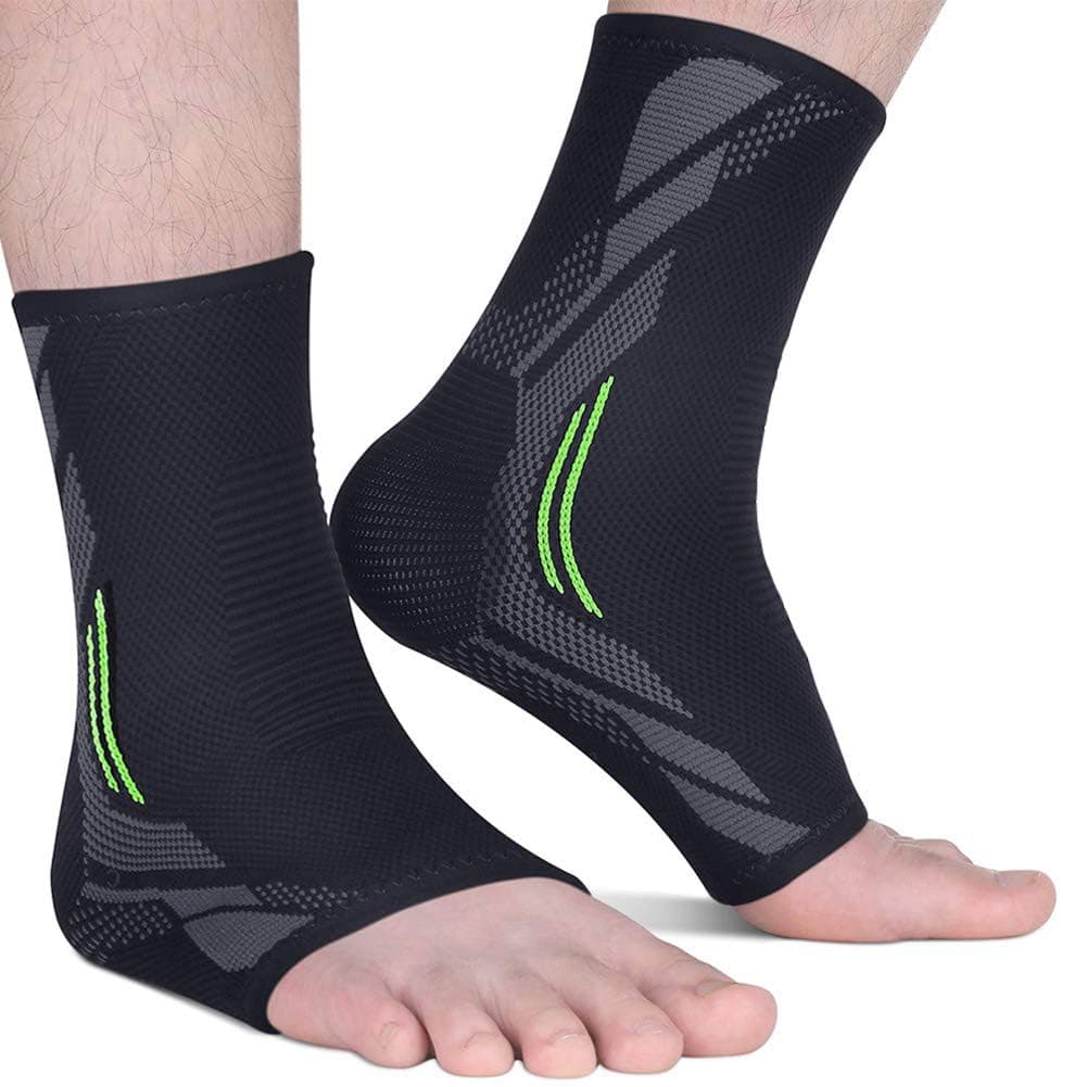 S SYMEFER Ankle Compression Sleeves (1 Pair) - for Women & Men, Plantar Fasciitis Support, Achilles & Heel Pain Relief, Elastic Sports Braces for Sprains, Injury Recovery (L)