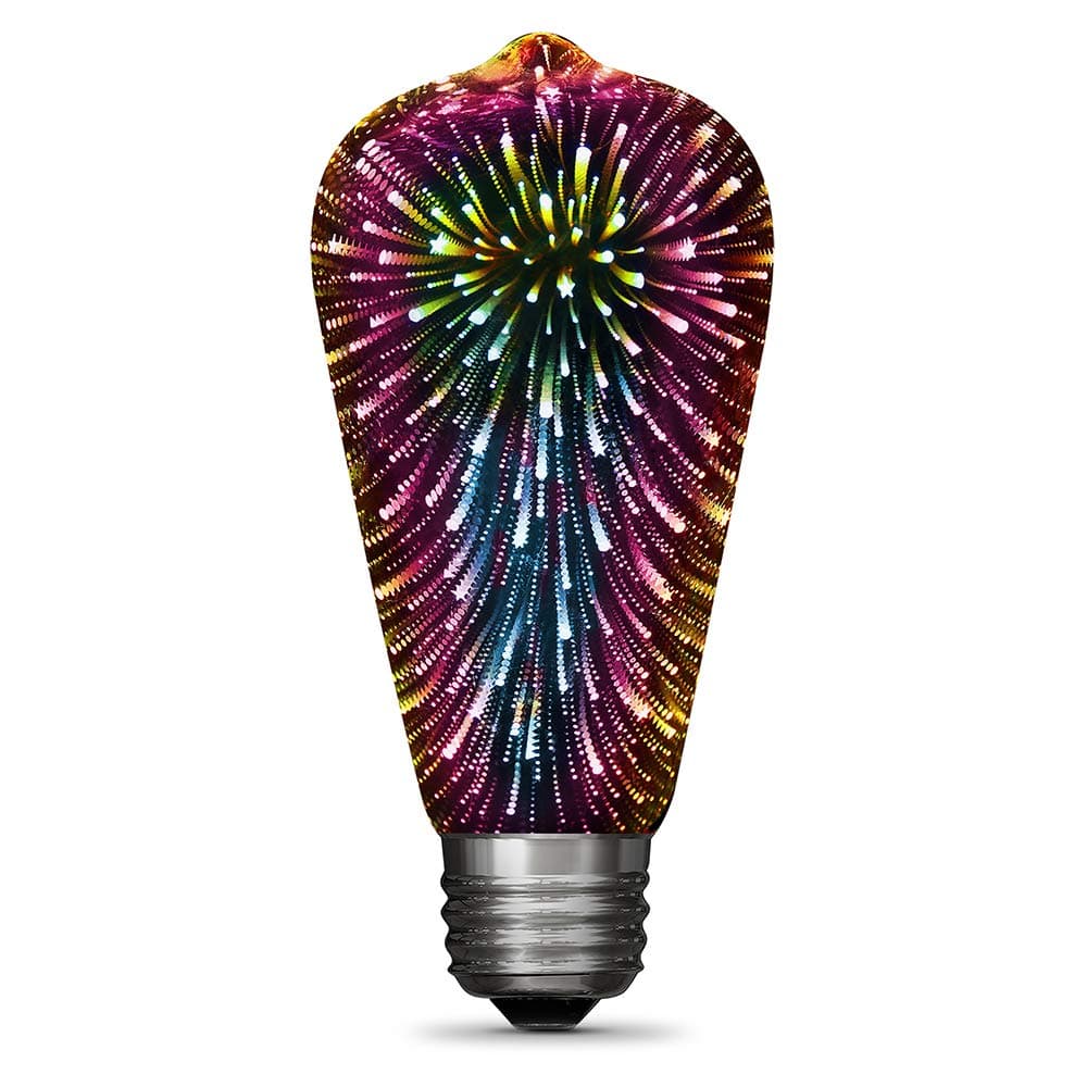 Feit Electric Infinity 3D Fireworks LED Light Bulb, ST19 LED Bulb, ST19/PRISM/LED,1 Count (Pack of 1), Multicolor