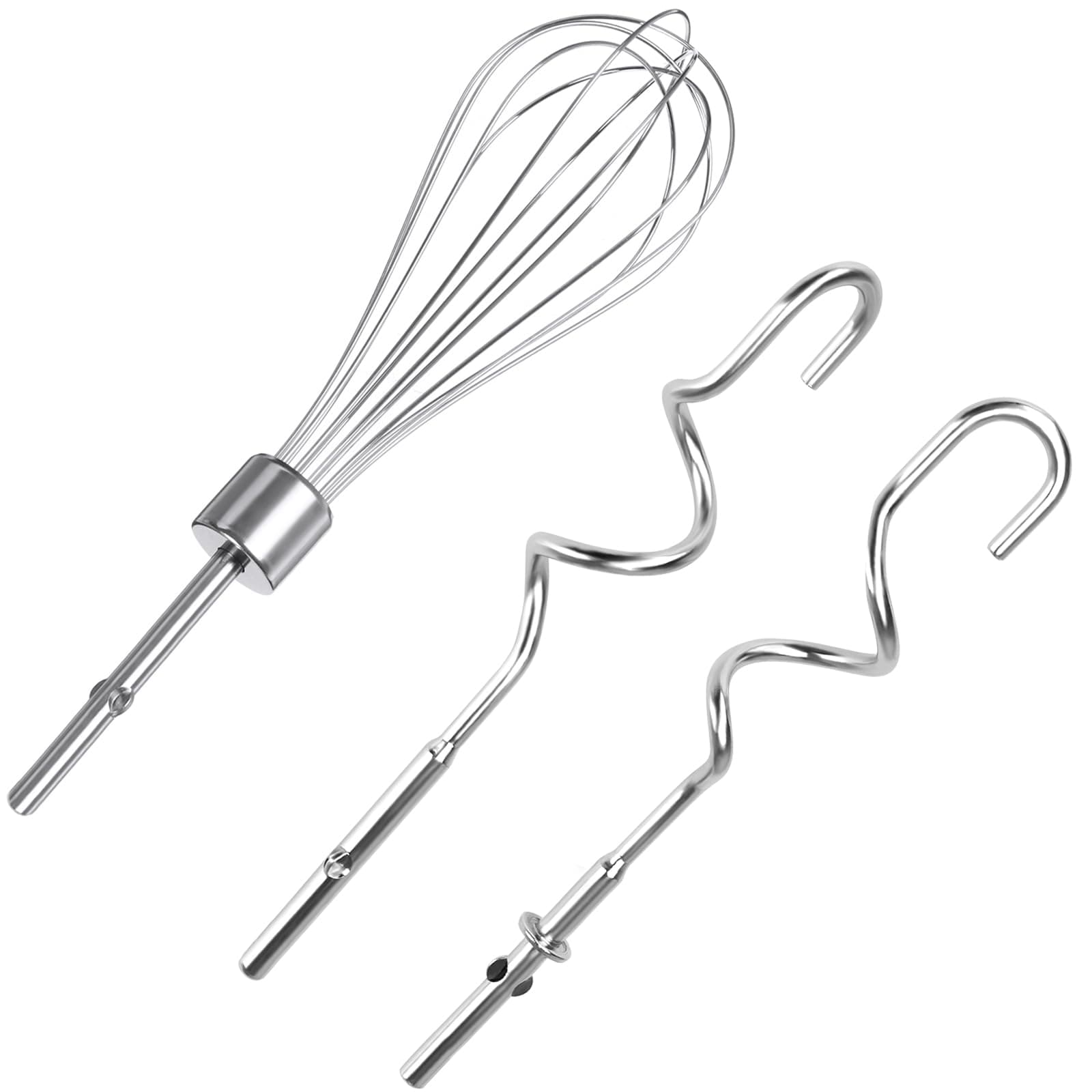 Hand Mixer Beaters Blender For KitchenAid & Mixer Dough Hooks For KitchenAid Hand Mixers Whisk Attachment KHMPW Stainless Steel Egg Beater/Whisk Attachment for Kitchen Hand Mixer Accessories,3PCS