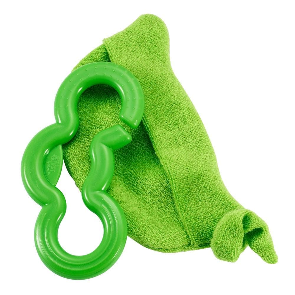 The First Years Chilled Peas 2-in-1 Baby Teether and Rattle – Soothing Water-Filled Teething Toy for Infants and Toddlers – Easy-to-Hold Design for Sore Gums – BPA-Free