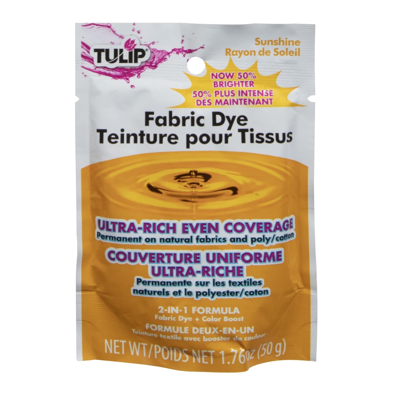 Permanent Fabric Dye Powder, Hot Dye Method for Vibrancy, Long-Lasting Color, Sunshine Yellow