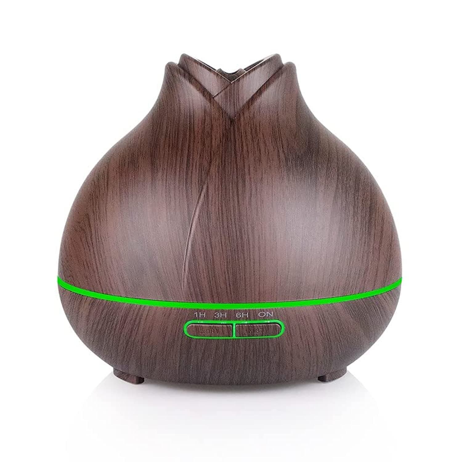 Essential Oil Diffuser, 550ml Oil Diffuser with 4 Timer, Rose Bud Design, Aromatherapy Diffuser with Auto Shut-off Function, Cool Mist Humidifier BPA-Free for Bedroom Home (Dark Brown)
