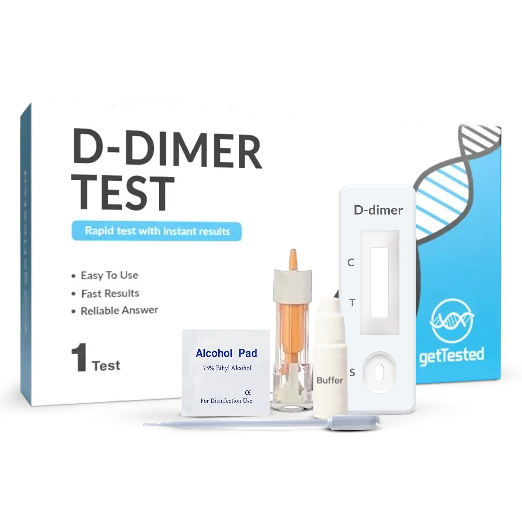 GetTested at Home D-dimer Test (1 Test) a Critical Marker for Thrombosis-Rela...