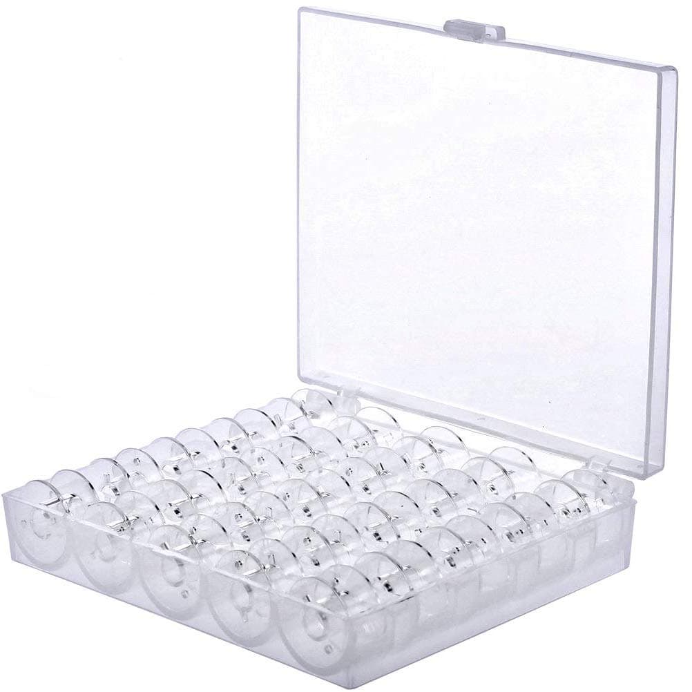 25 Pieces Sewing Machine Bobbins, BetterJonny Plastic Sewing Machine Bobbins with Storage Case Box for Brother Singer Babylock Janome Kenmore Sewing Machine