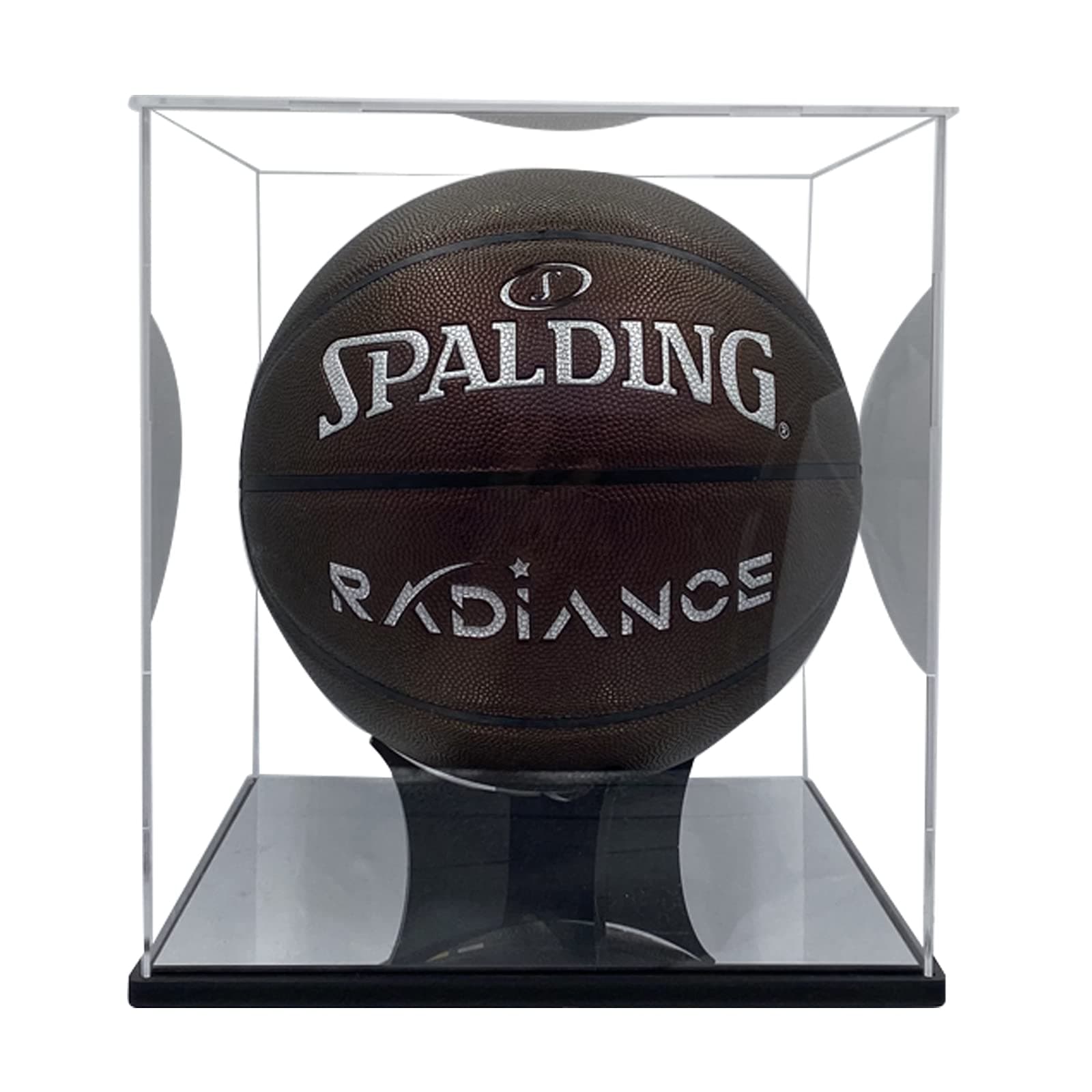Basketball Full Size Acrylic Display Case,Stand and Mirror Panel,Soccer Ball Volleyball Clear Display Boxes,Dustproof Protection Showcase.