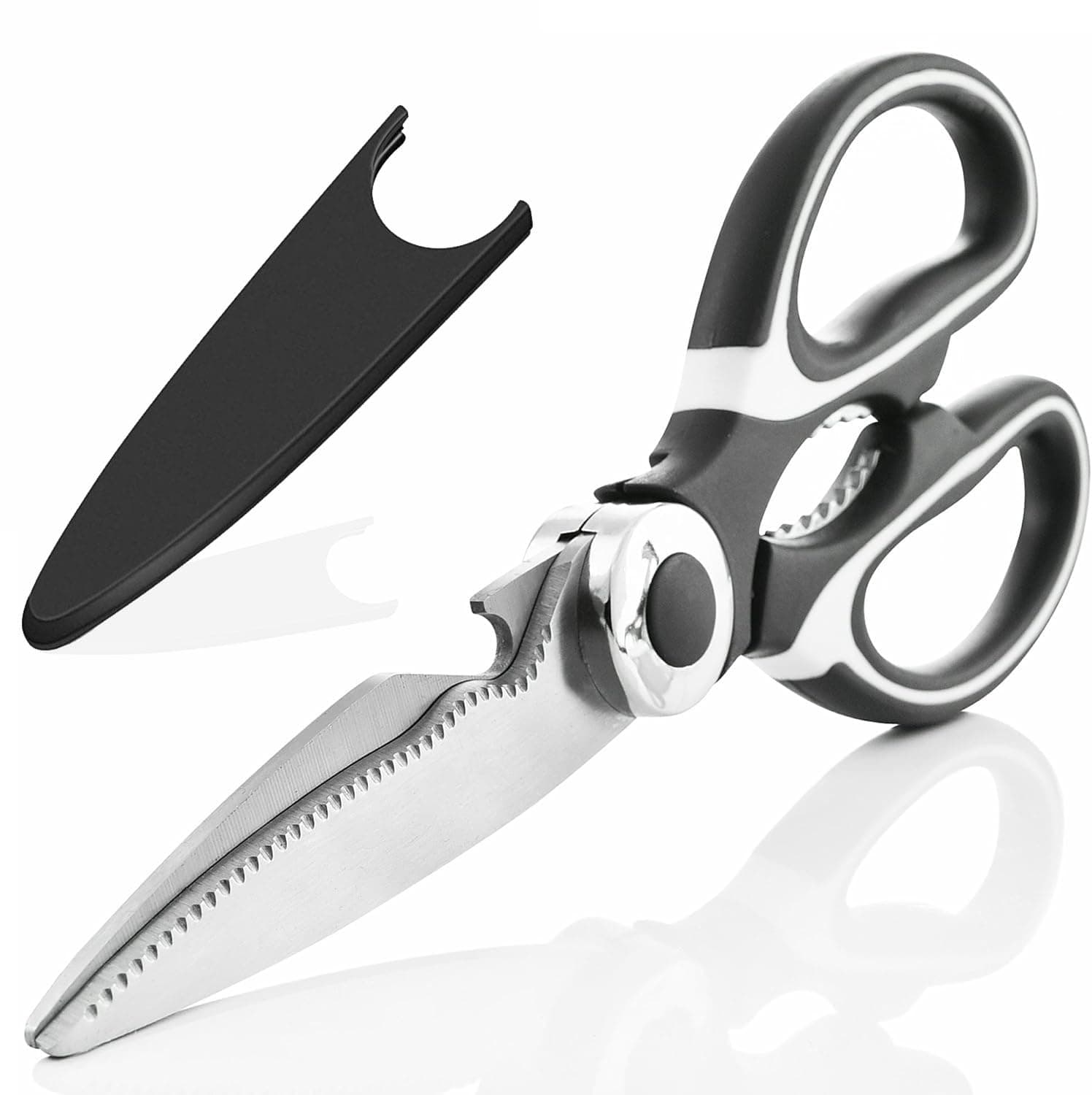 SKYTONE Multi Purpose Made In Japan Kitchen Scissors, food scissors,Premium Stainless Steel Solid Kitchen Shears for Meat, Seafood, Chicken, Vegetables, Herbs, BBQ, Bottle Opener (Kitchen Scissor)