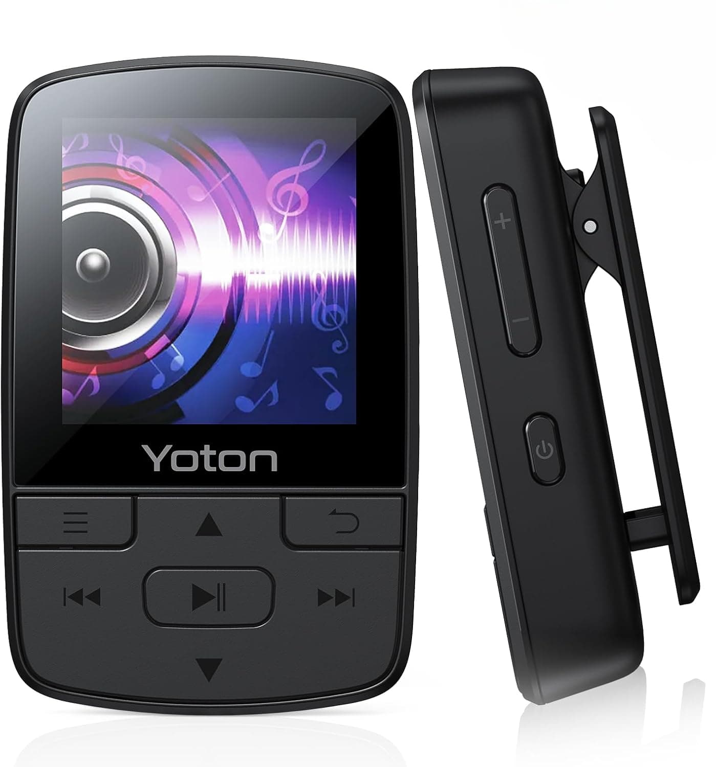 YOTON 32GB MP3 Player, Bluetooth 5.0 MP3 Player with Clip, Built-in HiFi Audio, FM Radio, Voice Recorder, Mini Design, Ideal for Sports, Supports SD Card up to 128GB