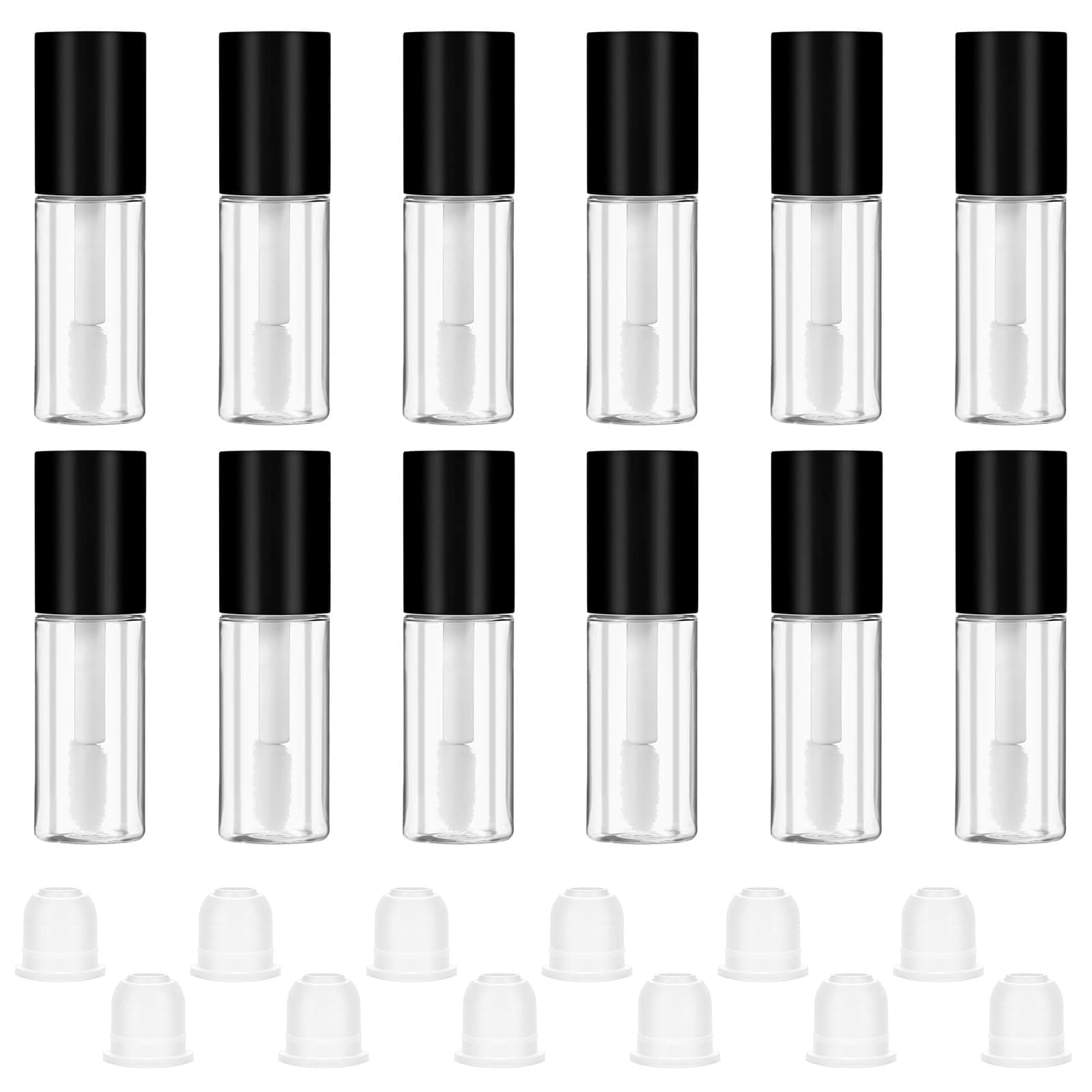 12pcs Lipgloss Containers Empty, 3ml Empty Lip Gloss Tubes with Wand, Mini Lip Gloss Tubes for Lipstick Samples Balms Lips Making, Lips Oil DIY