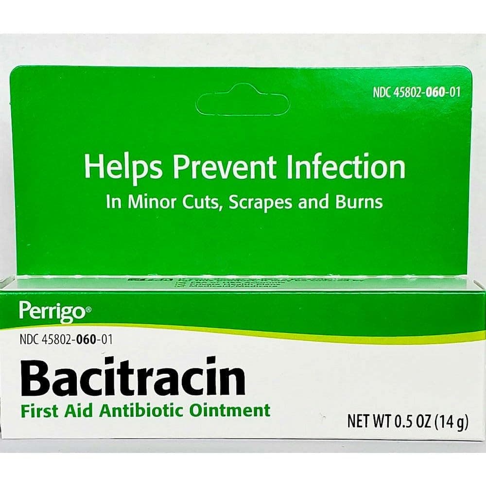 Perrigo Bacitracin First Aid Ointment, 0.5 oz (Pack of 2)