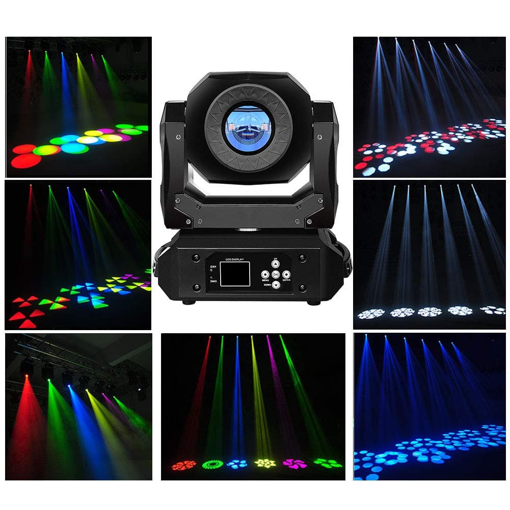 IMRELAX 90W LED Moving Head Spot Light 14 Gobos 8 Colors DJ Light Sound Activated Auto Run Spotlight for Small Stage Gigs Bar Club Parties Birthday Disco