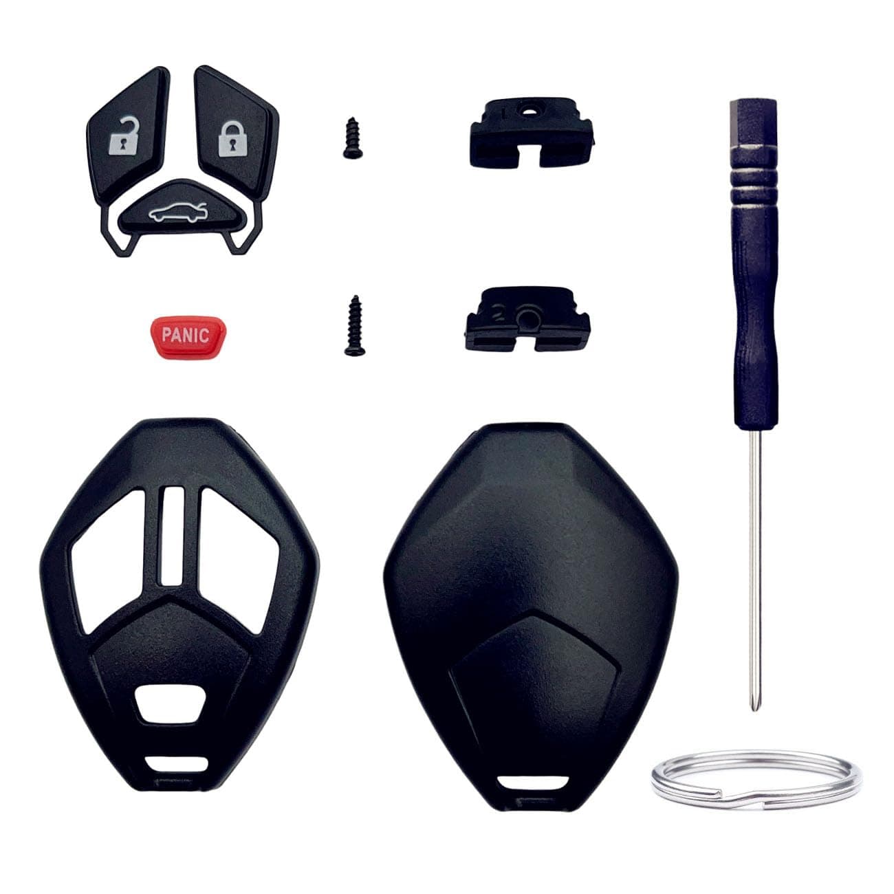 Cutting NOT Required Key Fob Shell Replacement for Mitsubishi Eclipse Endeavor Galant Lancer Outlander 3 Button Car Keyless Entry Remote Control Key Fob Case Cover (3 Button 1 Pcs)