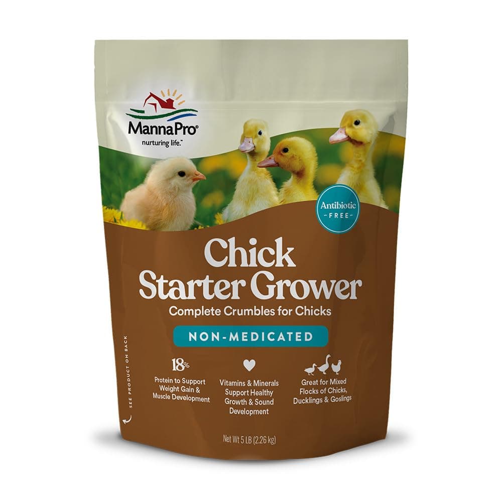 Chick Starter Feed, Non-Medicated Chicken Feed with Vitamins & Minerals, Complete Nutrition for Baby Chicks, 5 lb Bag