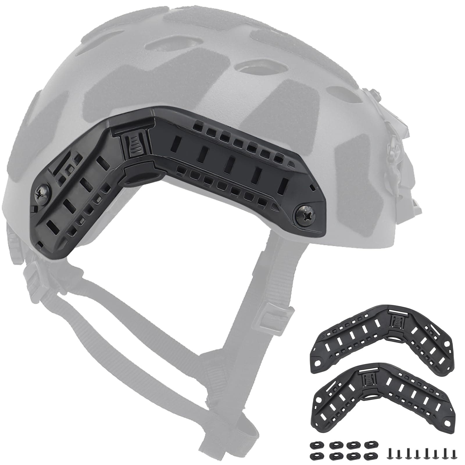 Qavctw Tactical Helmet Rail Mount Accessory Side Rails Kit for High Cut Fast Helmet with Screws