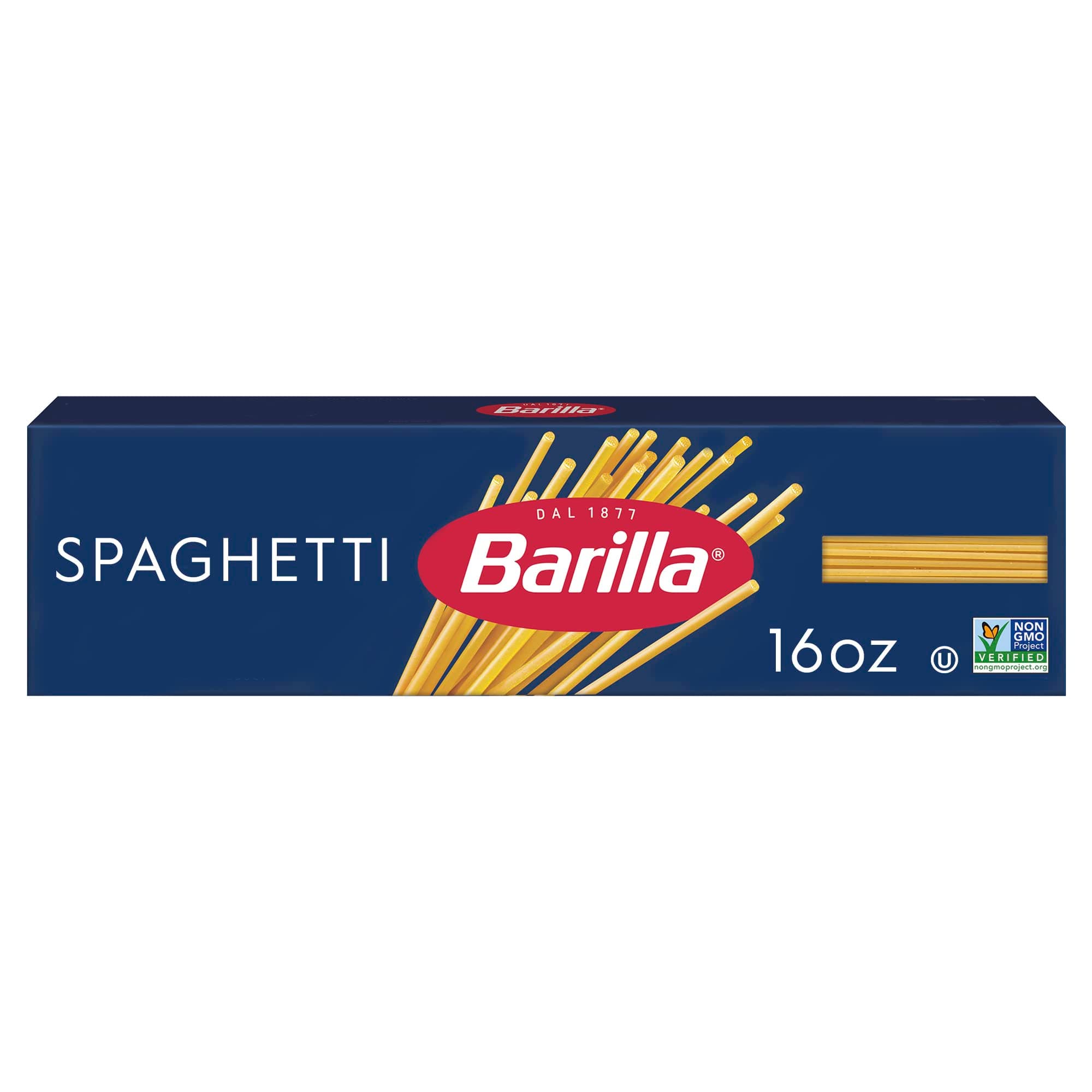 Barilla Spaghetti Pasta, 16 oz. Box - Non-GMO, Made with Durum Wheat Semolina - Kosher Certified