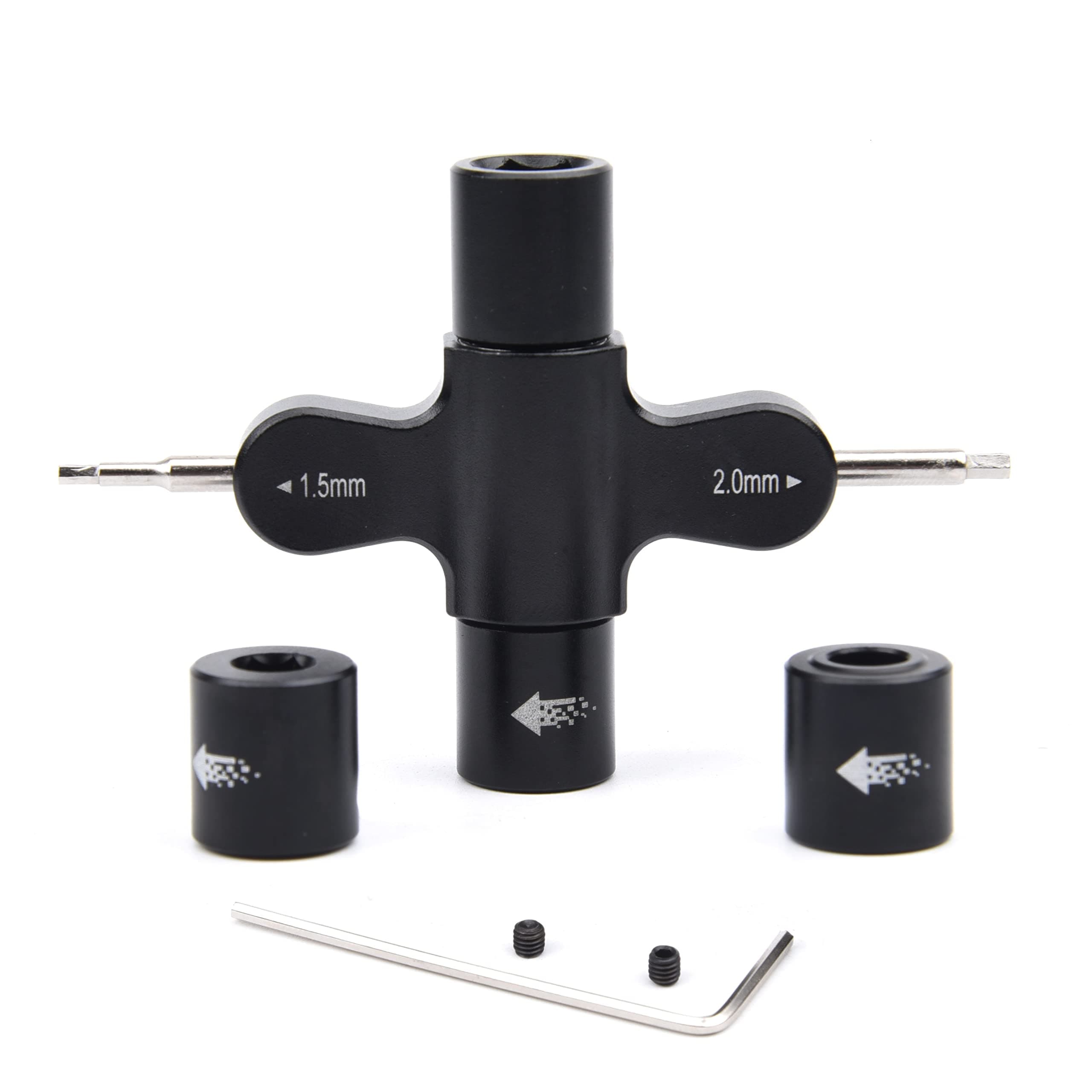 YoungRC RC Quick Release Wrench Tool M3 M5 Wrench Multifunctional Quick Release Propeller Motor Wrench Tool 1.5mm/2mm Screwdriver with Built in One Way Bearing Tool for RC Drone FPV Racing