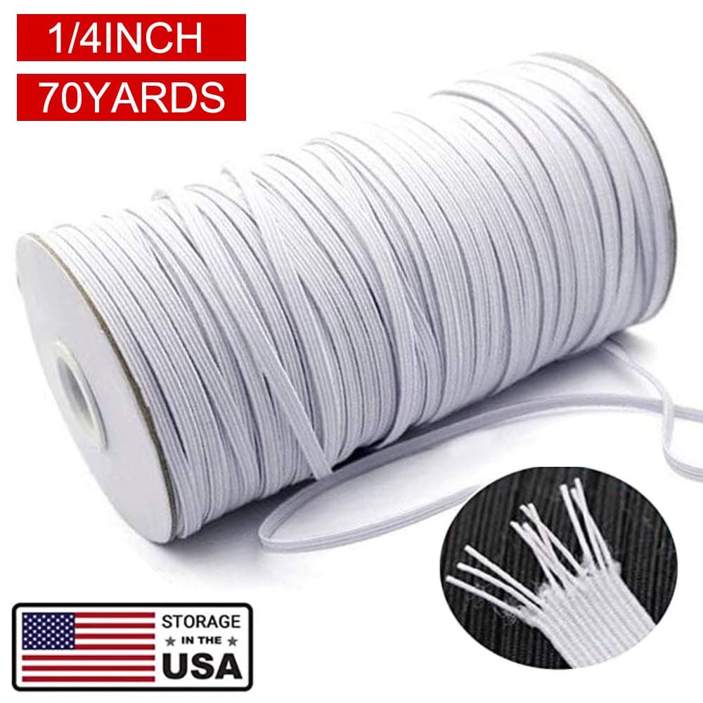 OLIVE OLIVIA Elastic Cord (White, 1/4W x 70L)