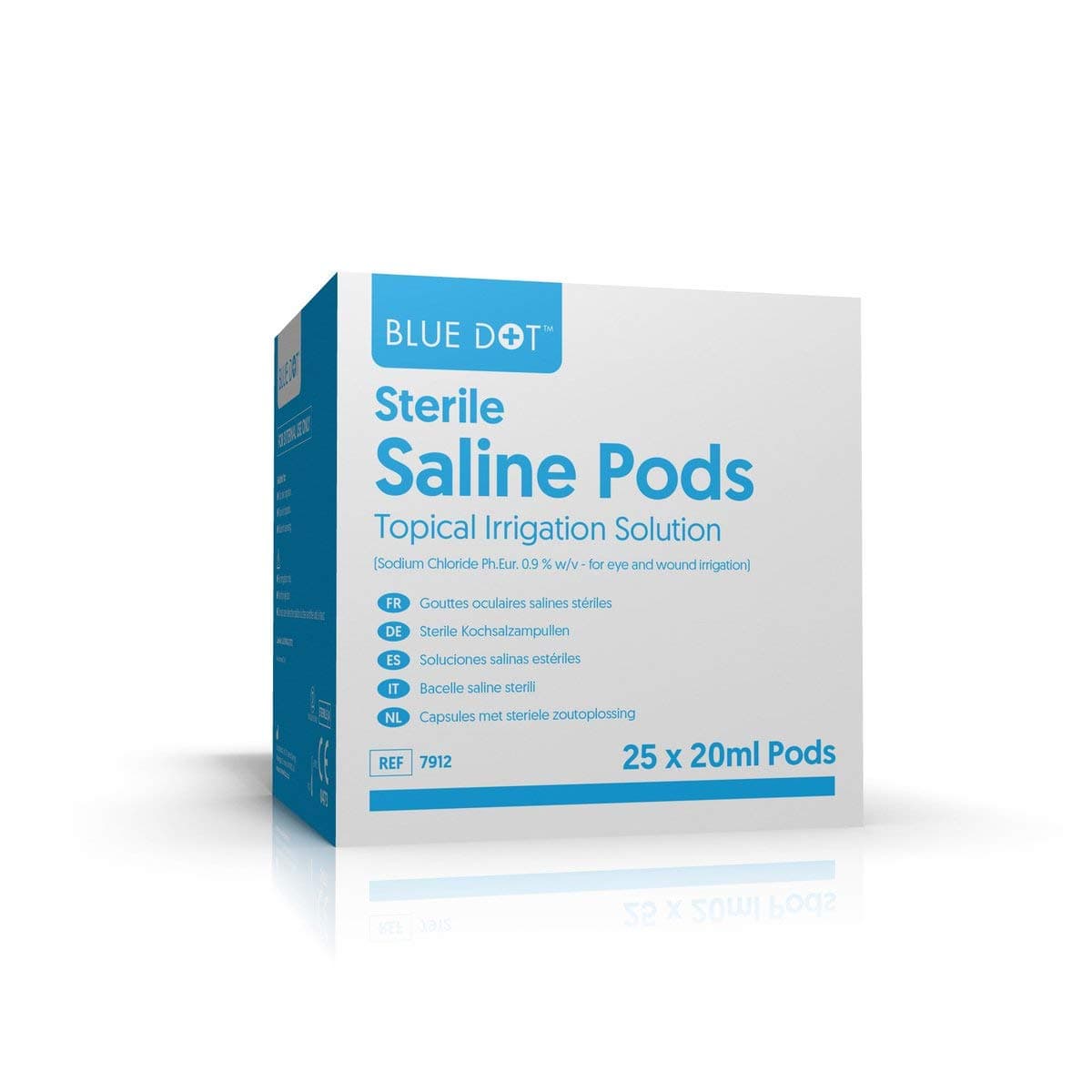 Sterile Saline Solution Eye Wound Eyewash Pods 25 x 20ml Boxed