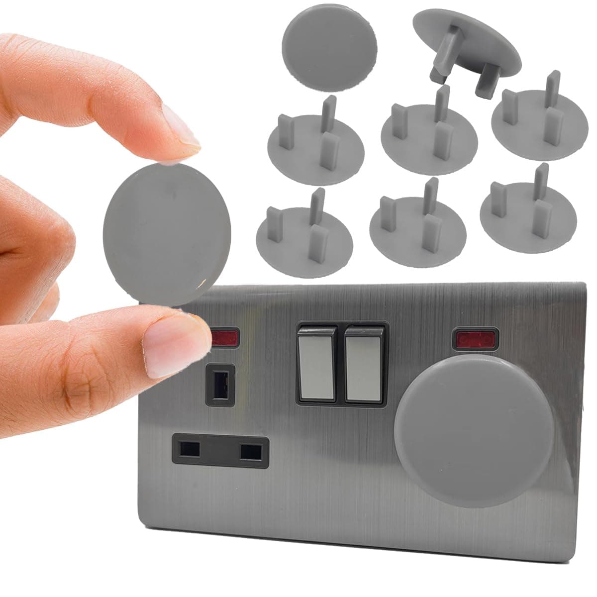 Ertzinla 10 Pack Plug Socket Covers UK, Child Baby Plug Socket Covers for Sockets UK