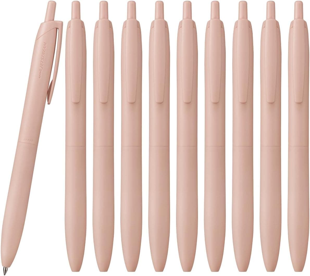 三菱鉛筆 Uni Jetstream Single Ballpoint Pen, Equipped with 0.5mm Lite Touch Ink (Black), Coral, SXNLS05.66, Set of 10