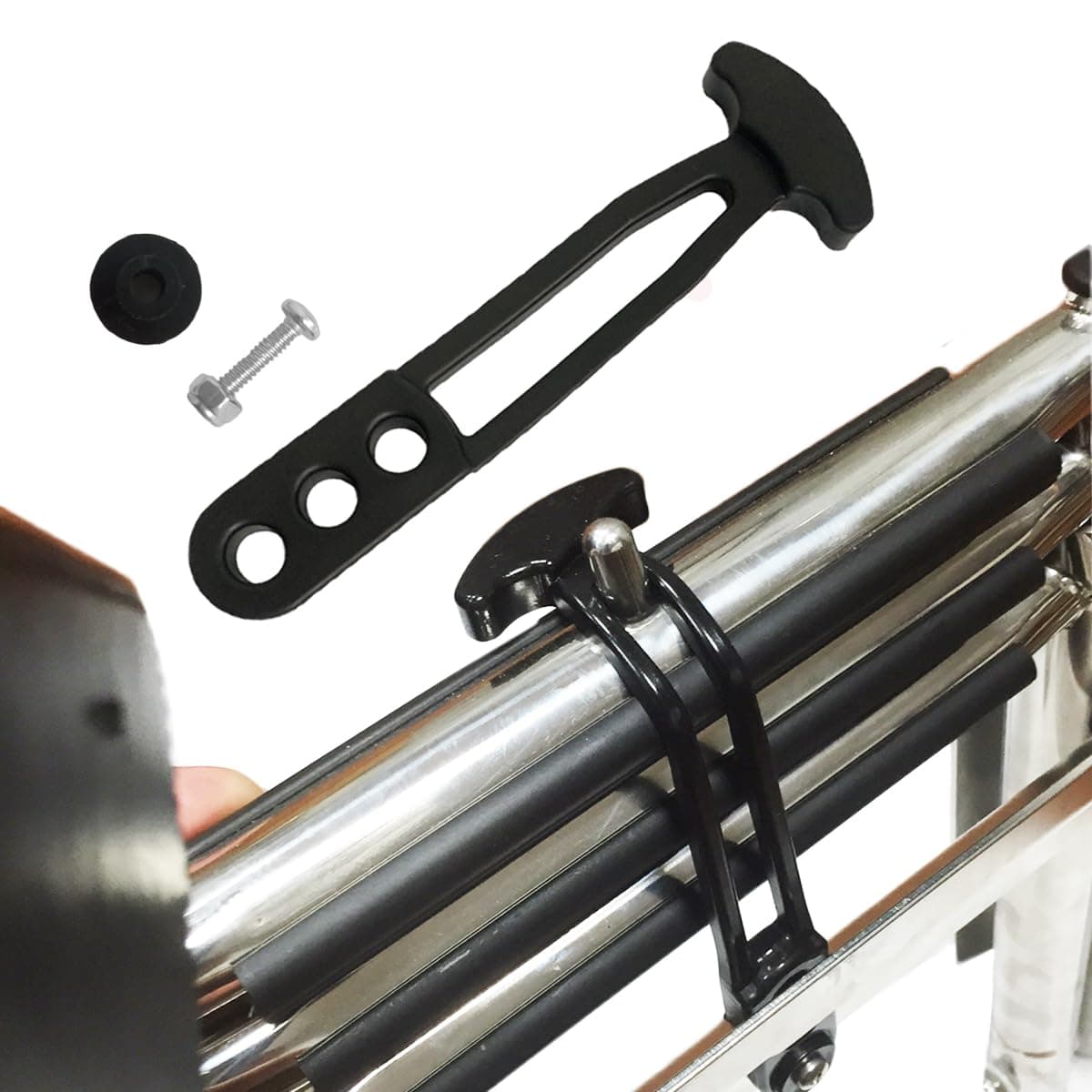 Telescoping Ladder Strap for Boat Yacht, Rubber Strap Secure Retaining Latch Band Belt with Adjustable Mounting Holes for Marine Sport Jet Swim Boarding (M)