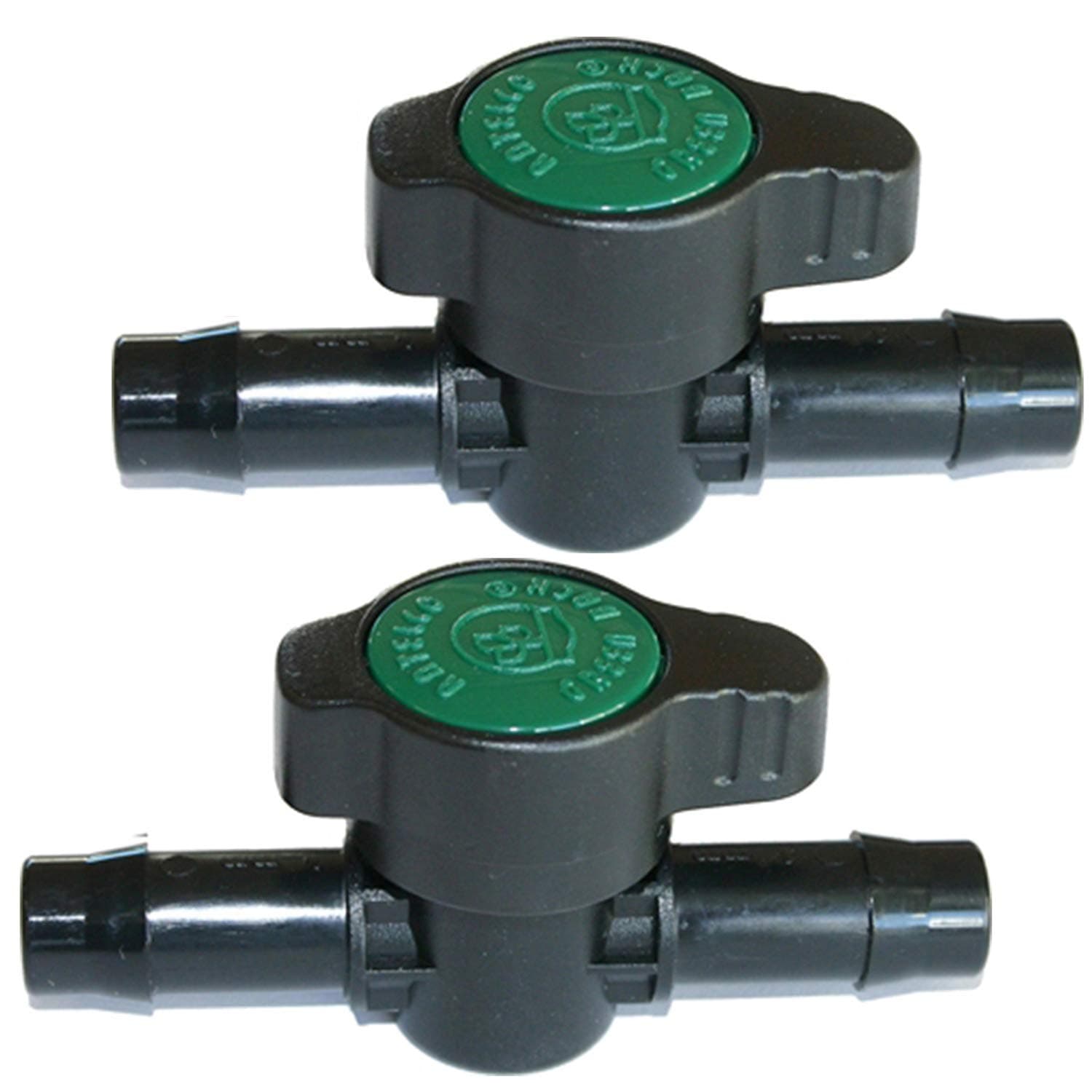 2-Pack In-Line Barbed Ball Valve 13mm For 1/2 Inch Tubing .520 ID - Regulate and Shut-Off/On Water Flow
