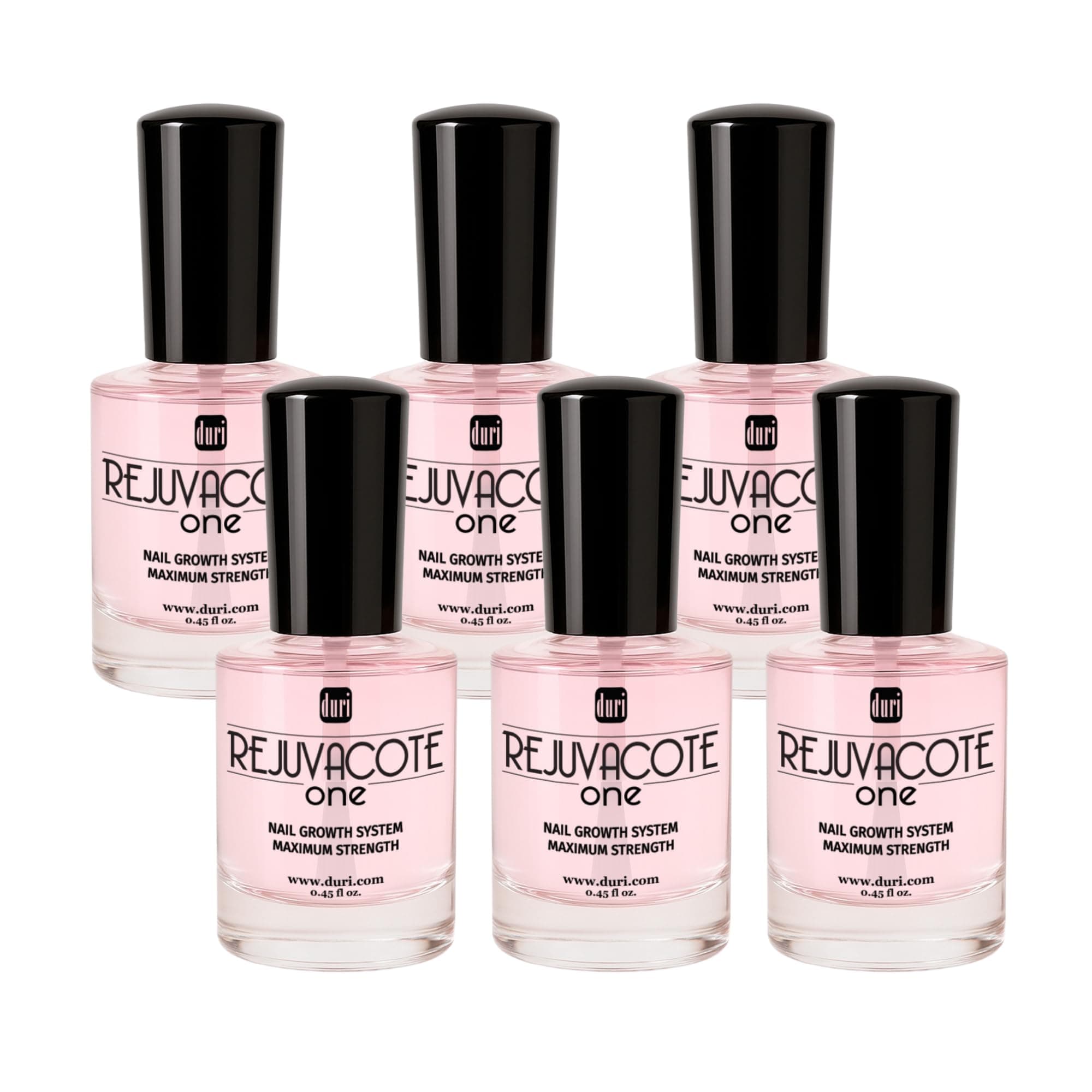 Rejuvacote 1 Original Maximum Strength Nail Growth System Base, Top Coat - Nails Hardening, Repair, Chipping, Strengthen, Breaking and Brittle Treatment (Pack of 6)