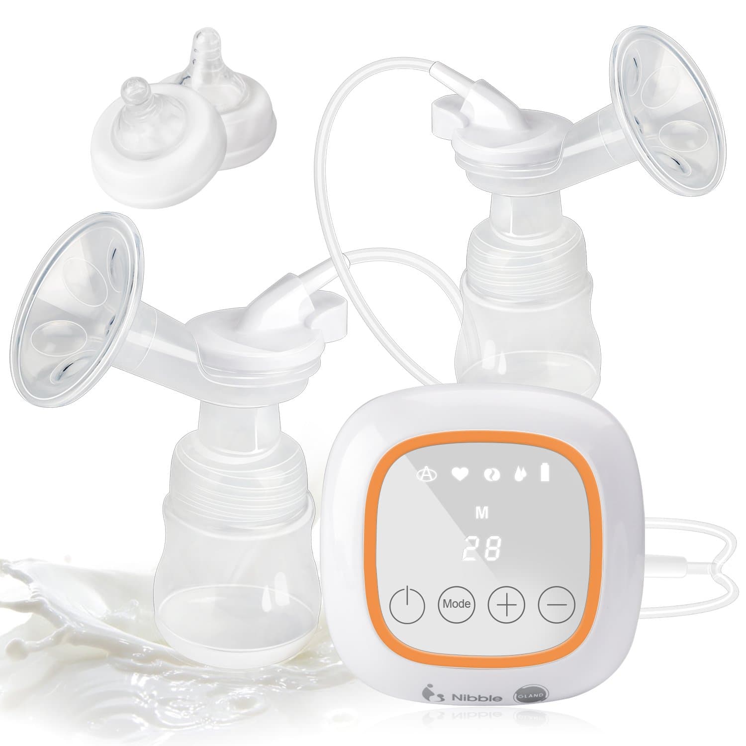 Electric Breast Pump, GL Double Breast Pump 4 Modes Portable Recharge Breast Milk Pump with 36 Suction Levels and LED Display