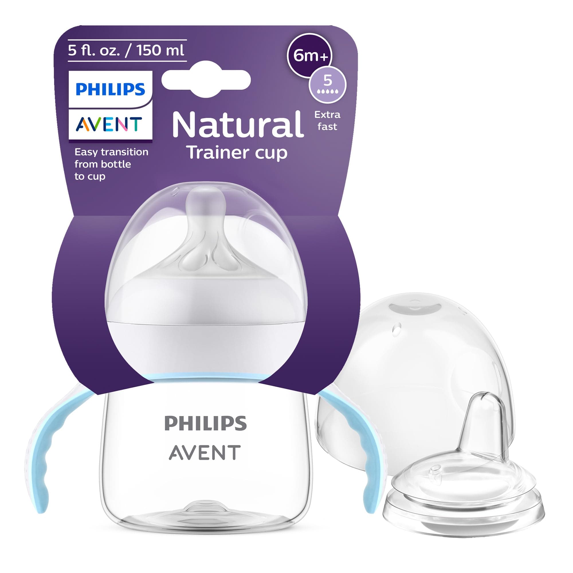 Philips AVENT Natural Trainer Sippy Cup with Natural Response Nipple and Soft Spout, 5oz, 1pk, SCF263/01