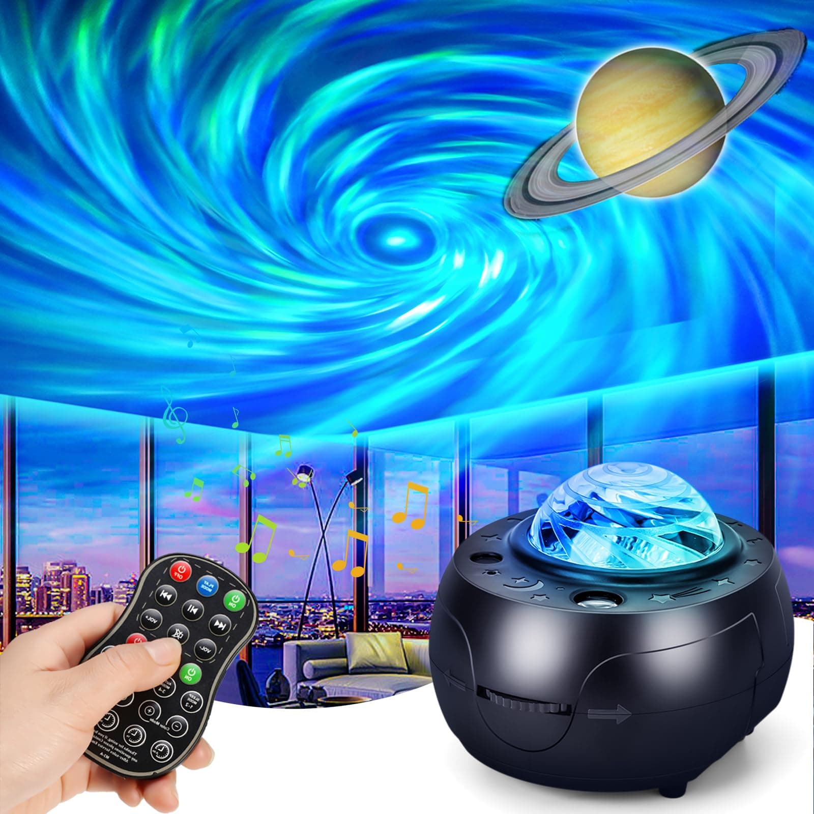 Star Projector, Galaxy Projector for Bedroom, 10 Space Planets Nebula Light for Kids Adults with Remote Control, Timer, Music, Ceiling Light Projector Home Theater Gaming Room Decor