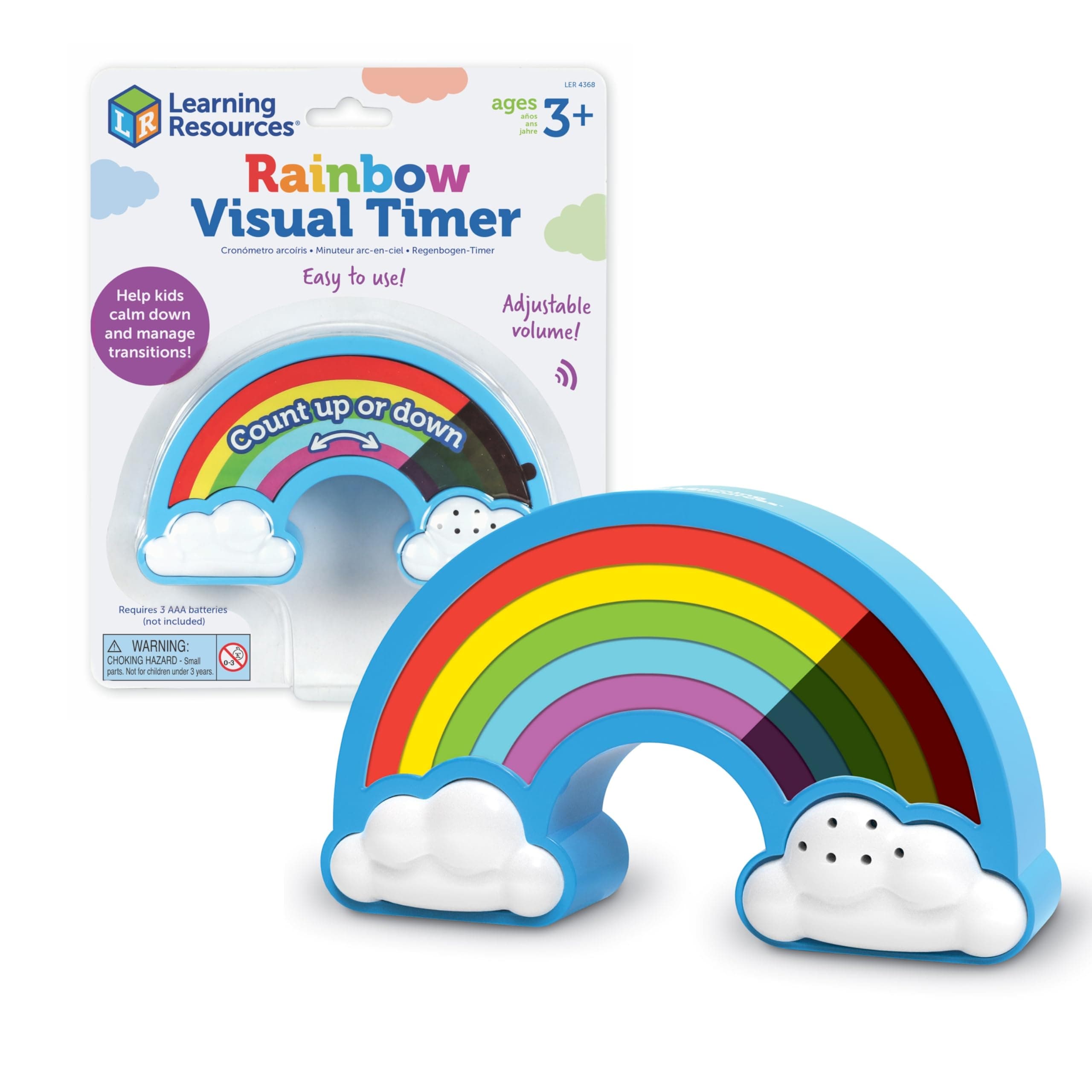 Learning Resources Rainbow Visual Timer, 1 Piece, Ages 3+, Teacher Resources, School Supplies for Teachers, Social Emotional Learning Toys
