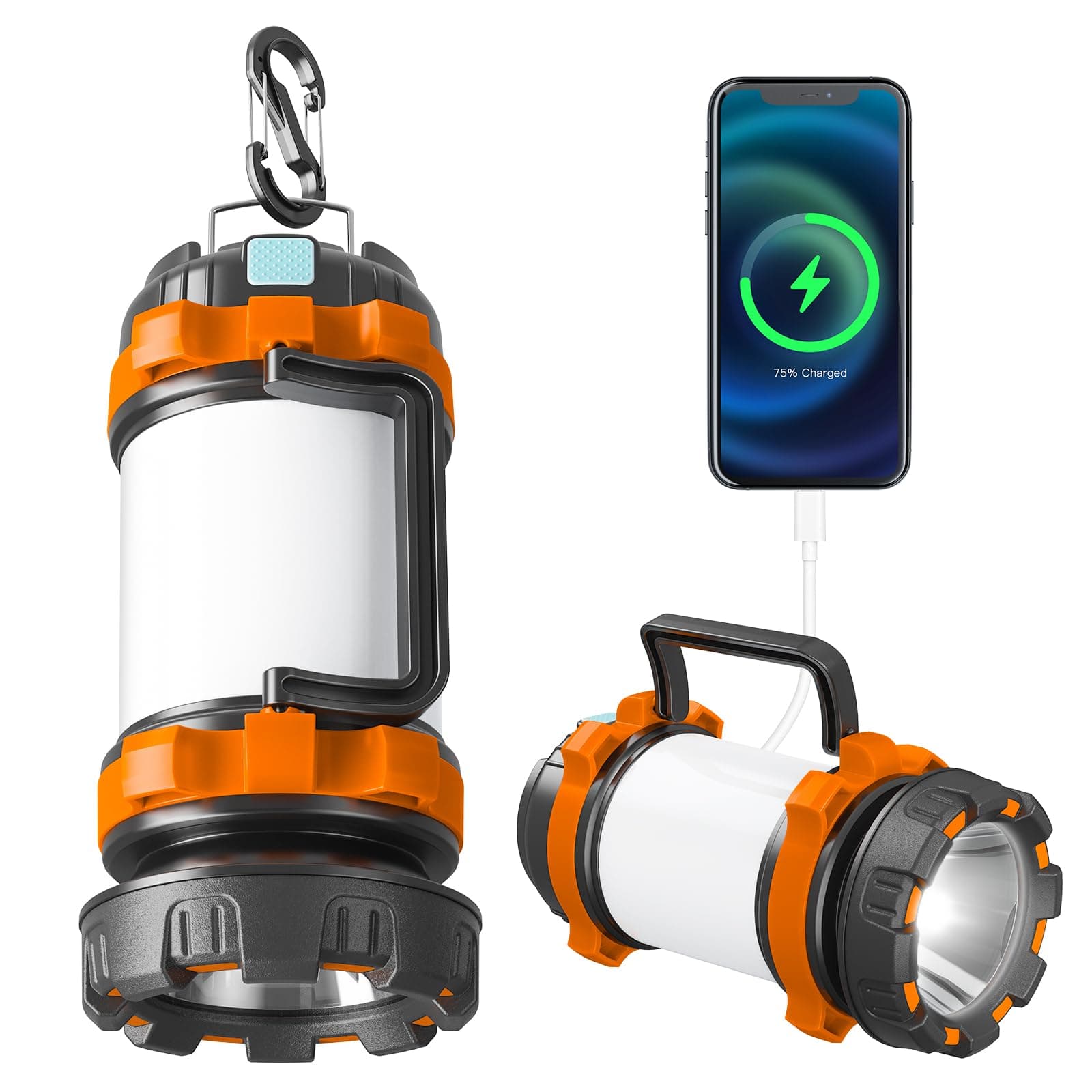 AlpsWolf Rechargeable Camping Lantern Flashlight, 800 Lumens, 6 Lighting Modes, 4000mAh PowerCore, IPX4 Waterproof, Portable for Emergency, Perfect for Searching, Camping, Hiking, Outdoor Activities