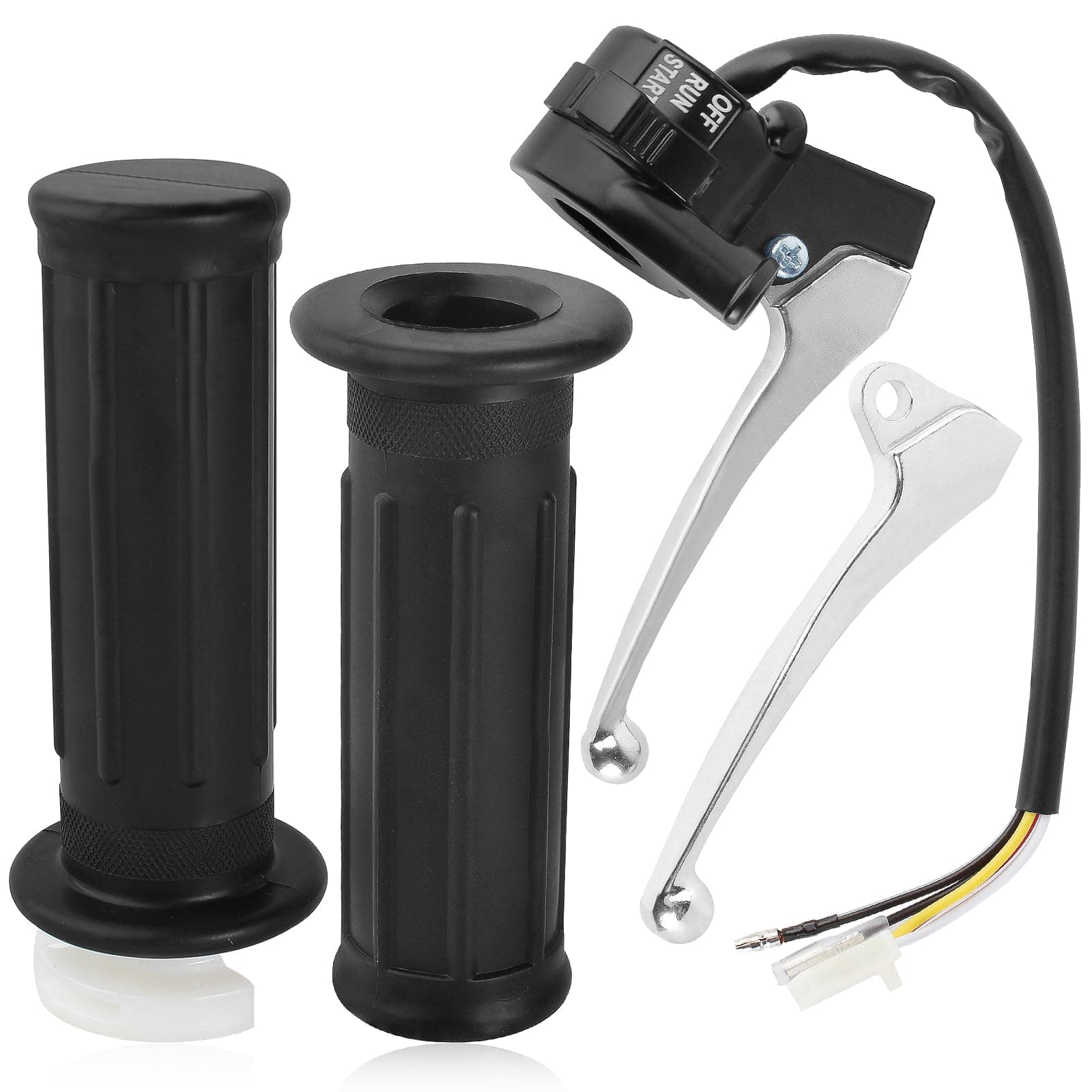 Throttle Housing Start Switch Handlebar Accelerator Twist Grip Handle Bar Set Compatible with Yamaha PW50 PY50 Peewee Y-Zinger Motorcycle Motorbike Dirt Bike Control Left Right Brake Lever