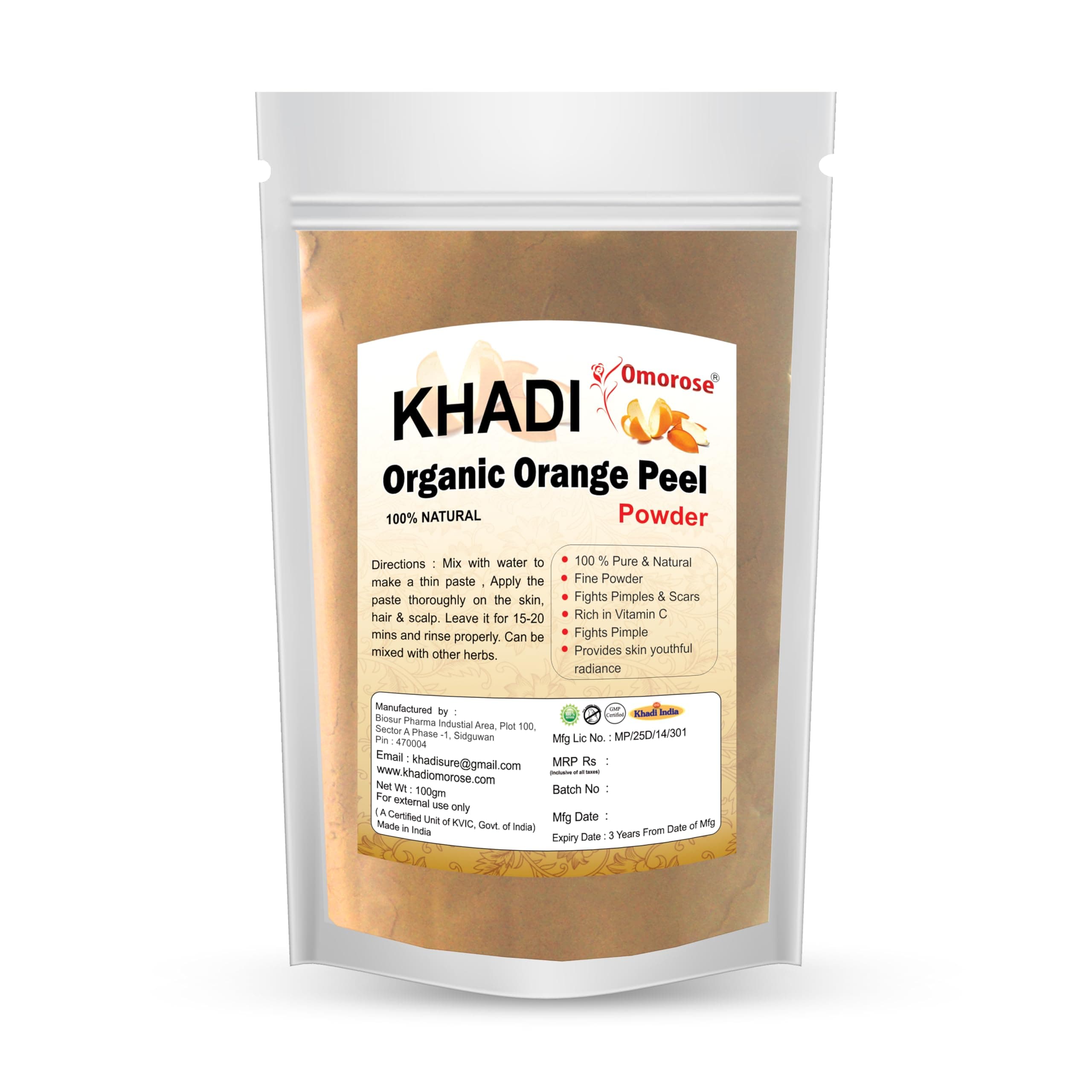Khadi Omorose Orange Peel Powder - 100 Gms
