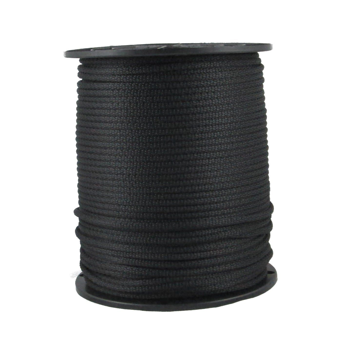 - QNR 3/16" Black Polyester Rope, Solid Braid Dacron Utility Rope, 500 ft Spool, Low Stretch UV Resistant Industrial Cord