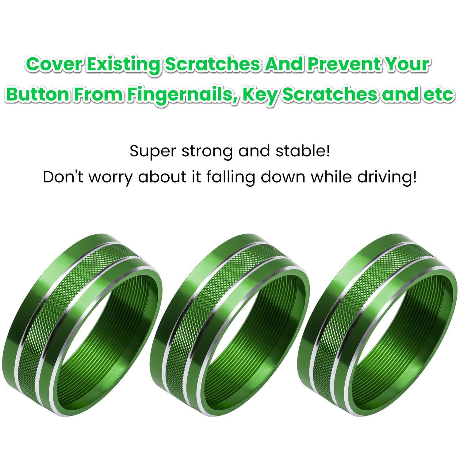 Audio Air Conditioning Button Cover Decoration Twist Switch Ring Trim for Jeep Wrangler JK JKU Patriot 2011-2018, Compass 11-16, Liberty 08-12, Dodge Challenger 08-14 Interior Accessories (Green