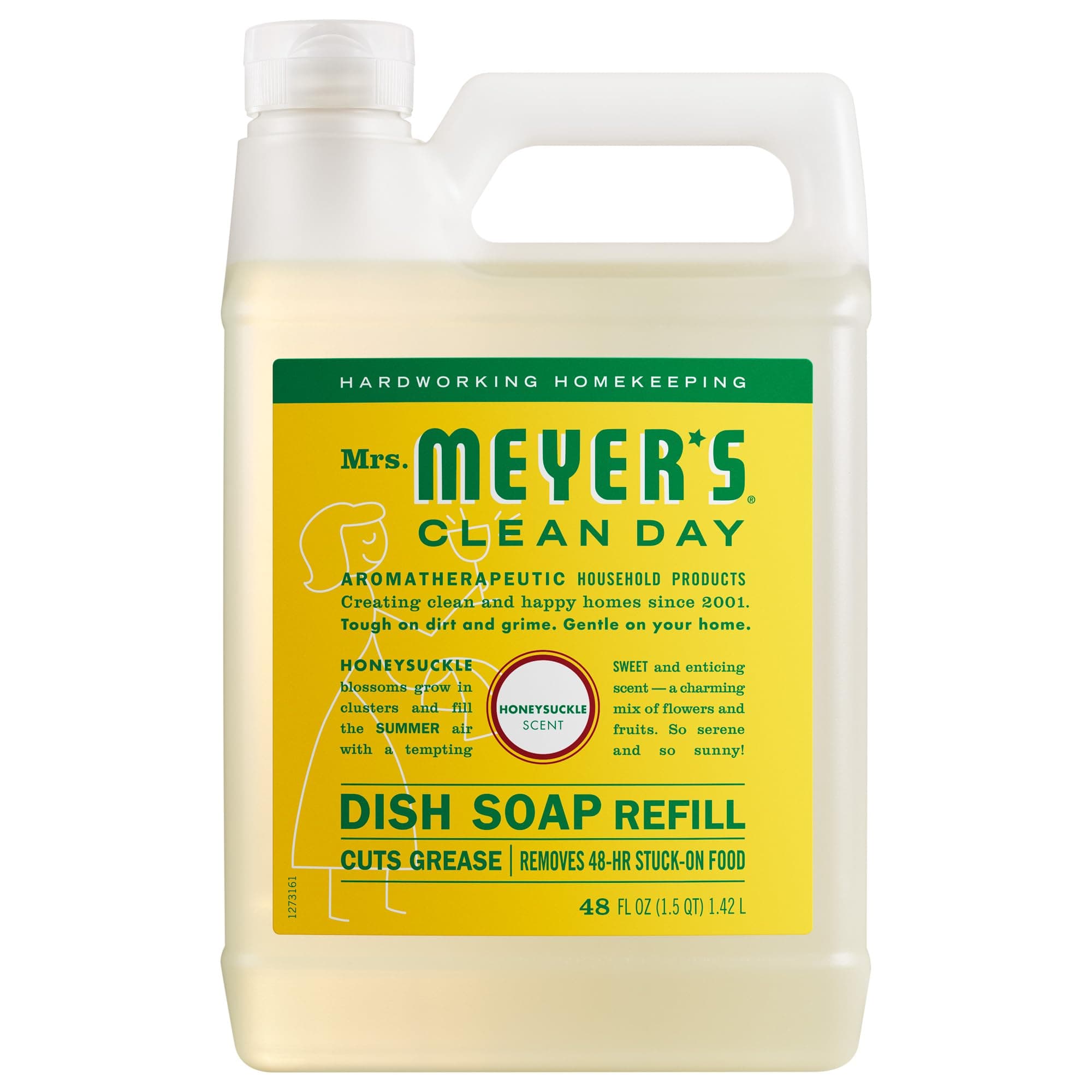 Mrs. Meyer's Liquid Dish Soap Refill, Honeysuckle, 48 OZ (Pack - 1)